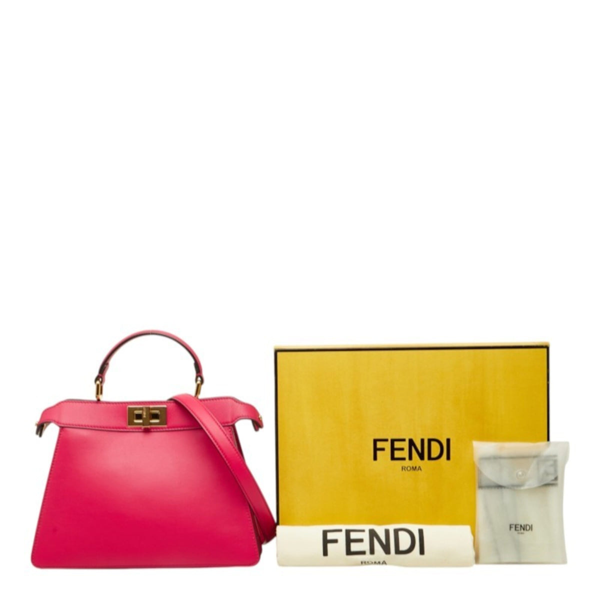 Fendi Selleria Pink Leather Handbag Shoulder Bag (Pre-Owned)
