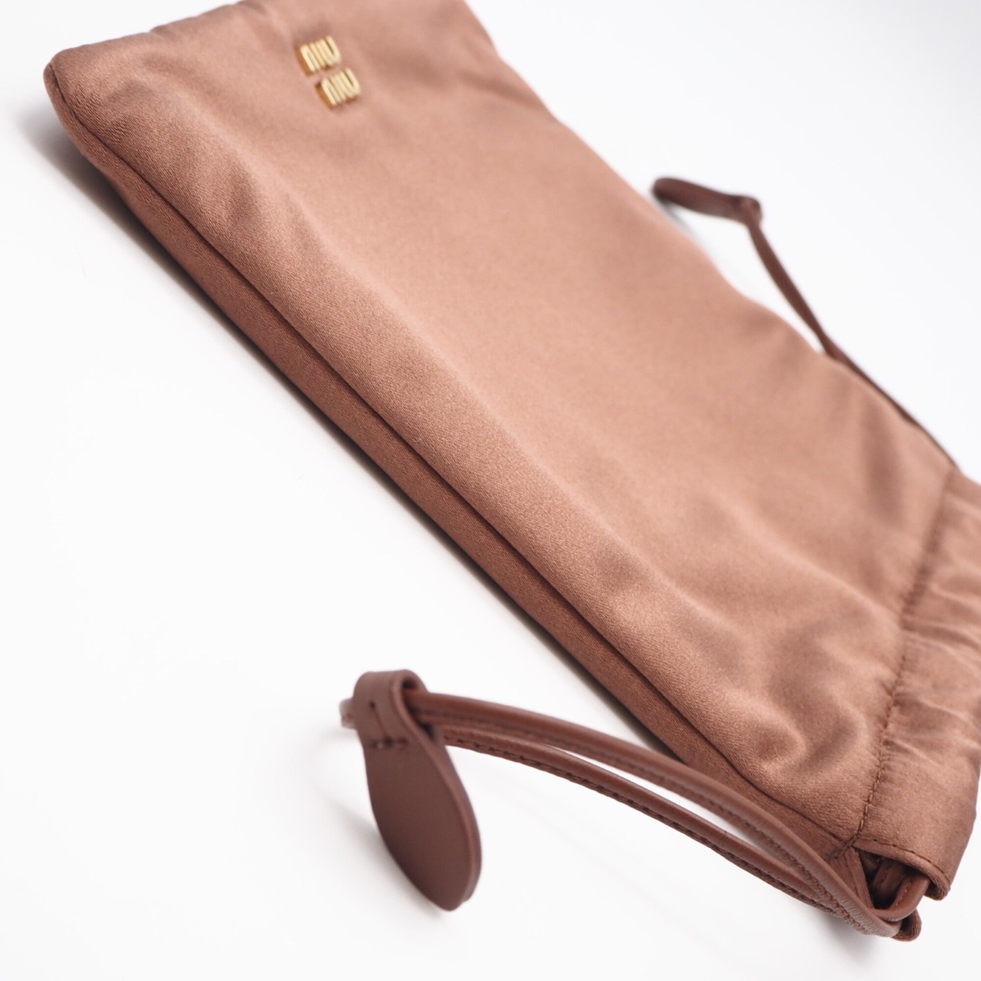 Miu Miu Brown Satin Pouch (Pre-Owned)
