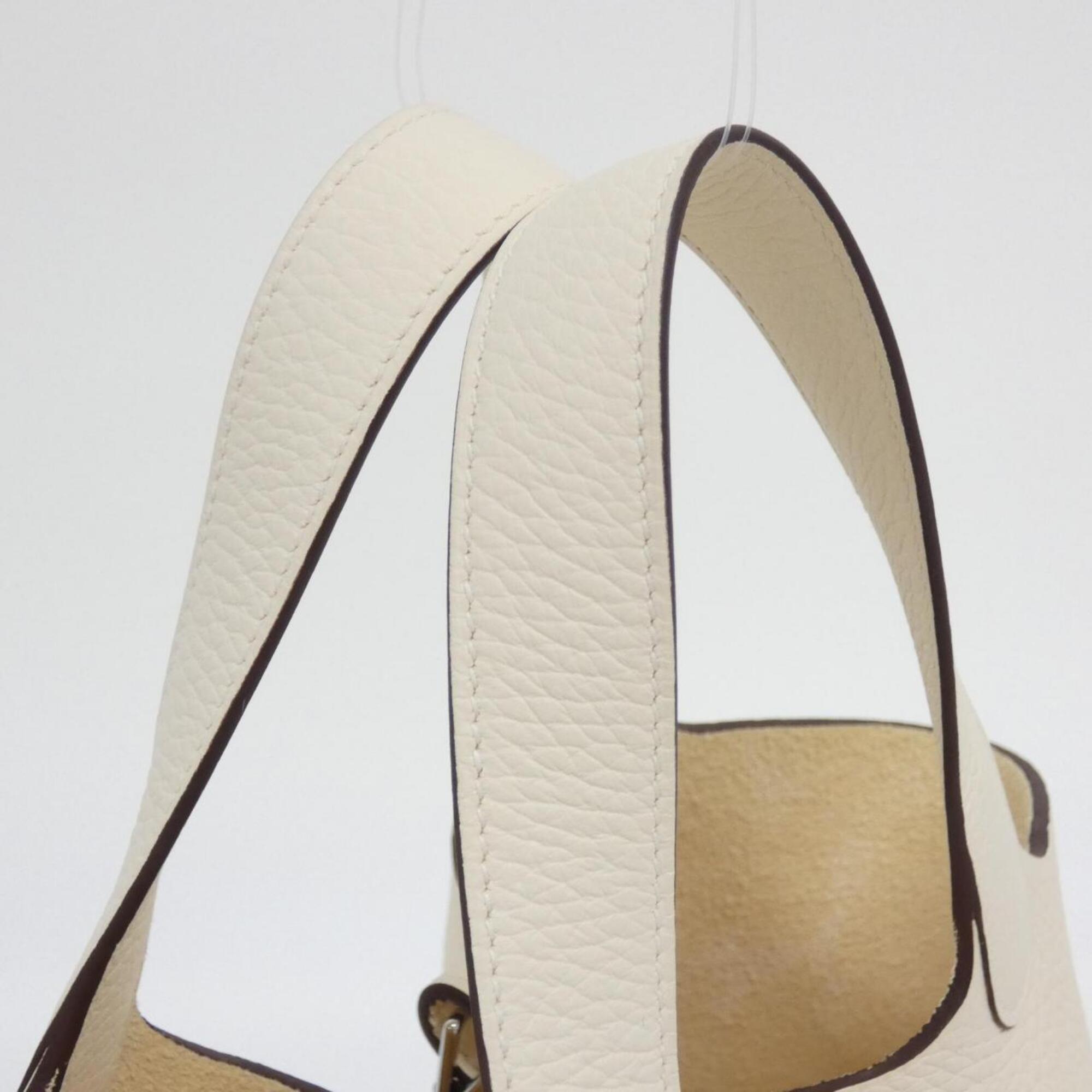 Hermes White Taurillon Clemence Leather Handbag (Pre-Owned)