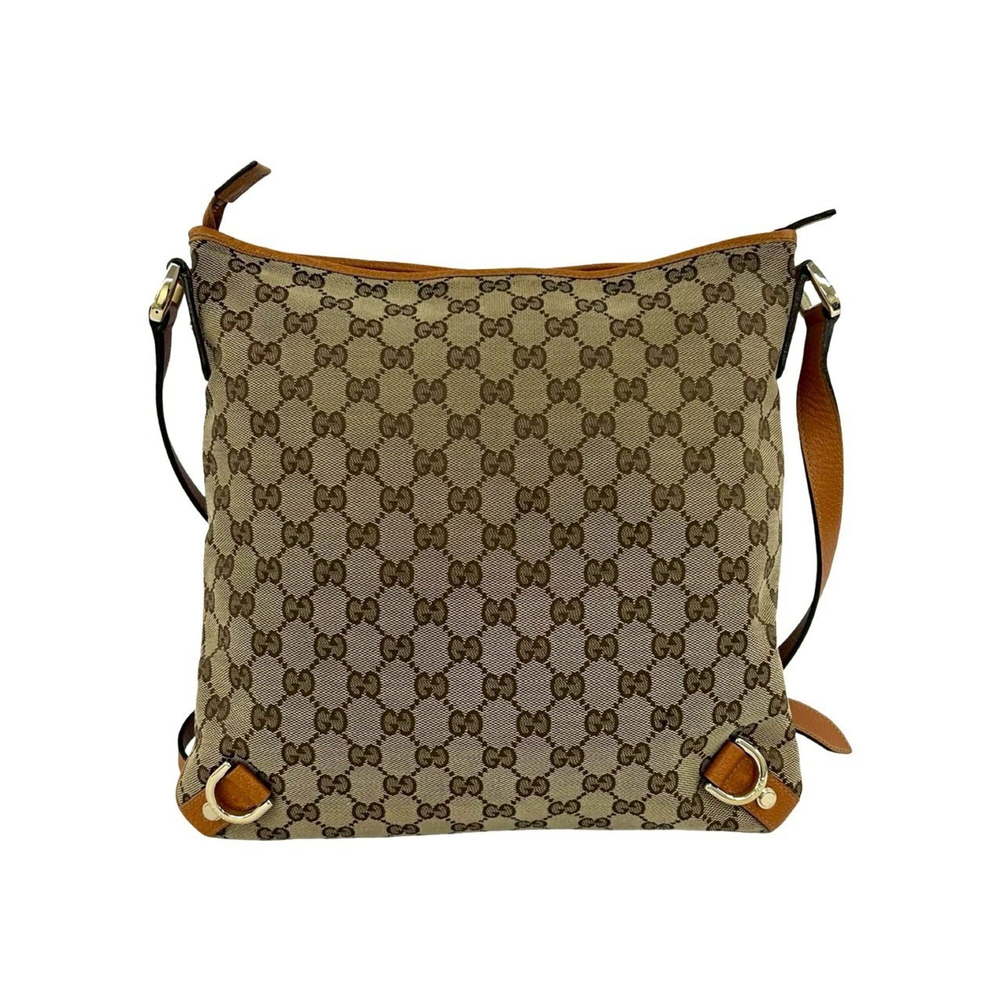 Gucci Brown Canvas Leather Shoulder Bag Tote Bag (Pre-Owned)
