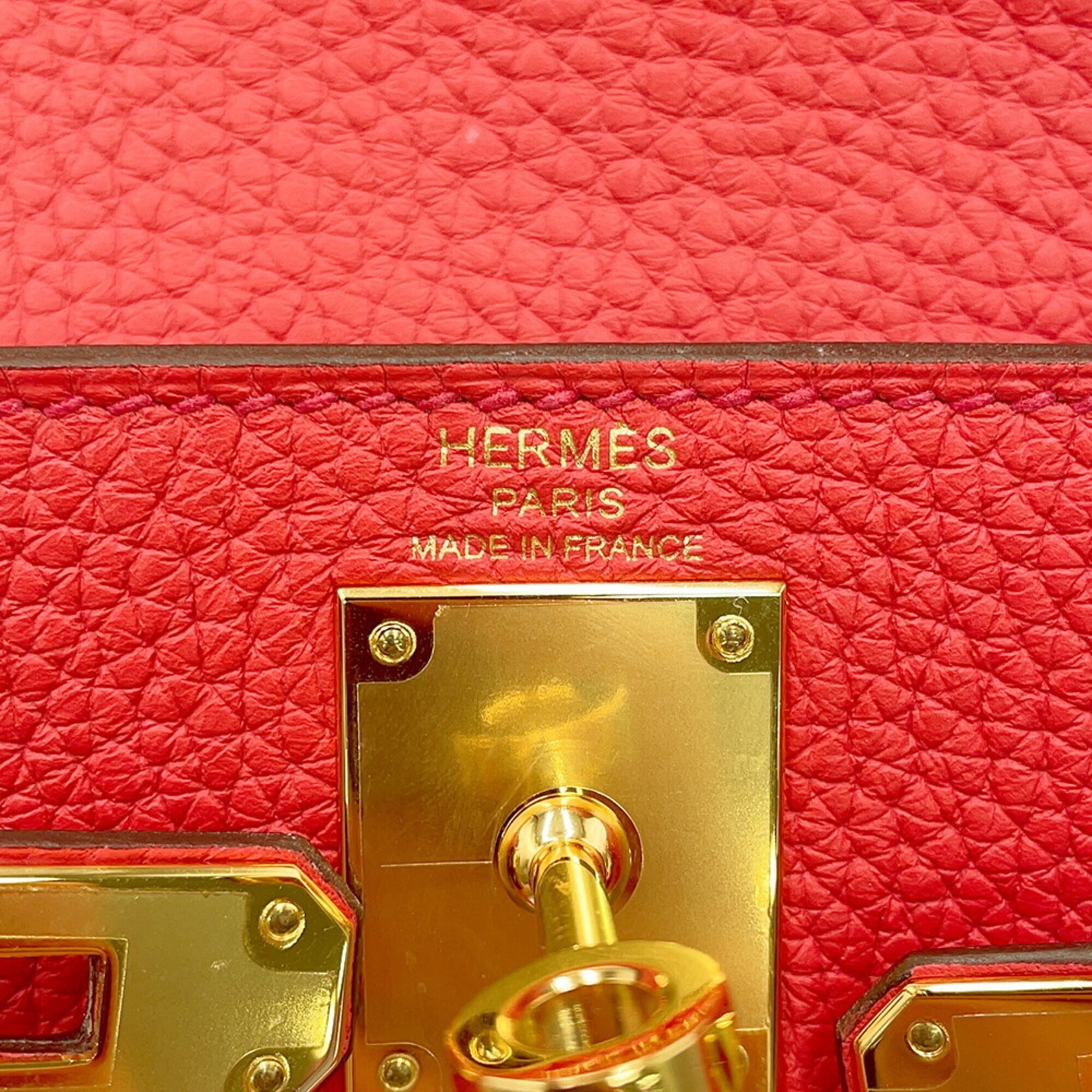 Hermes Red Color Togo Leather Backpack (Pre-Owned)