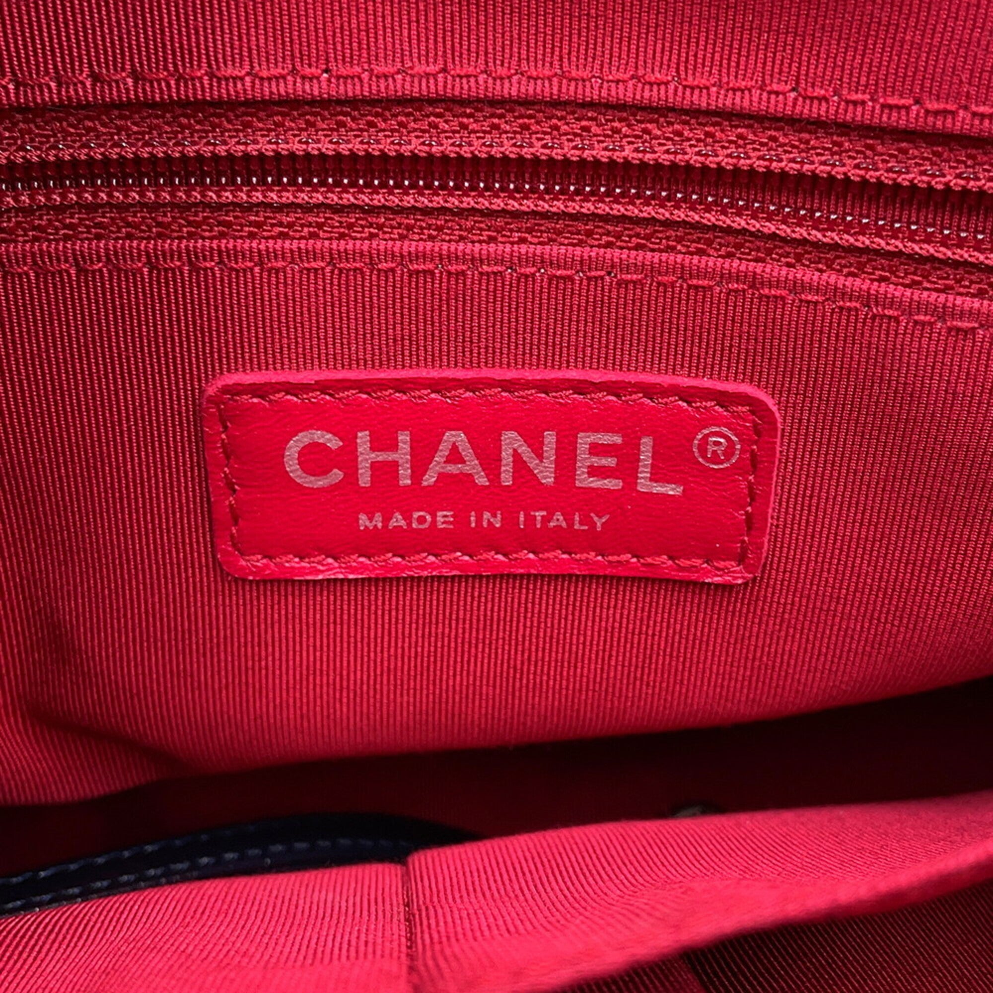 Chanel Navy Red Color White Tweed Leather Handbag Shoulder Bag (Pre-Owned)