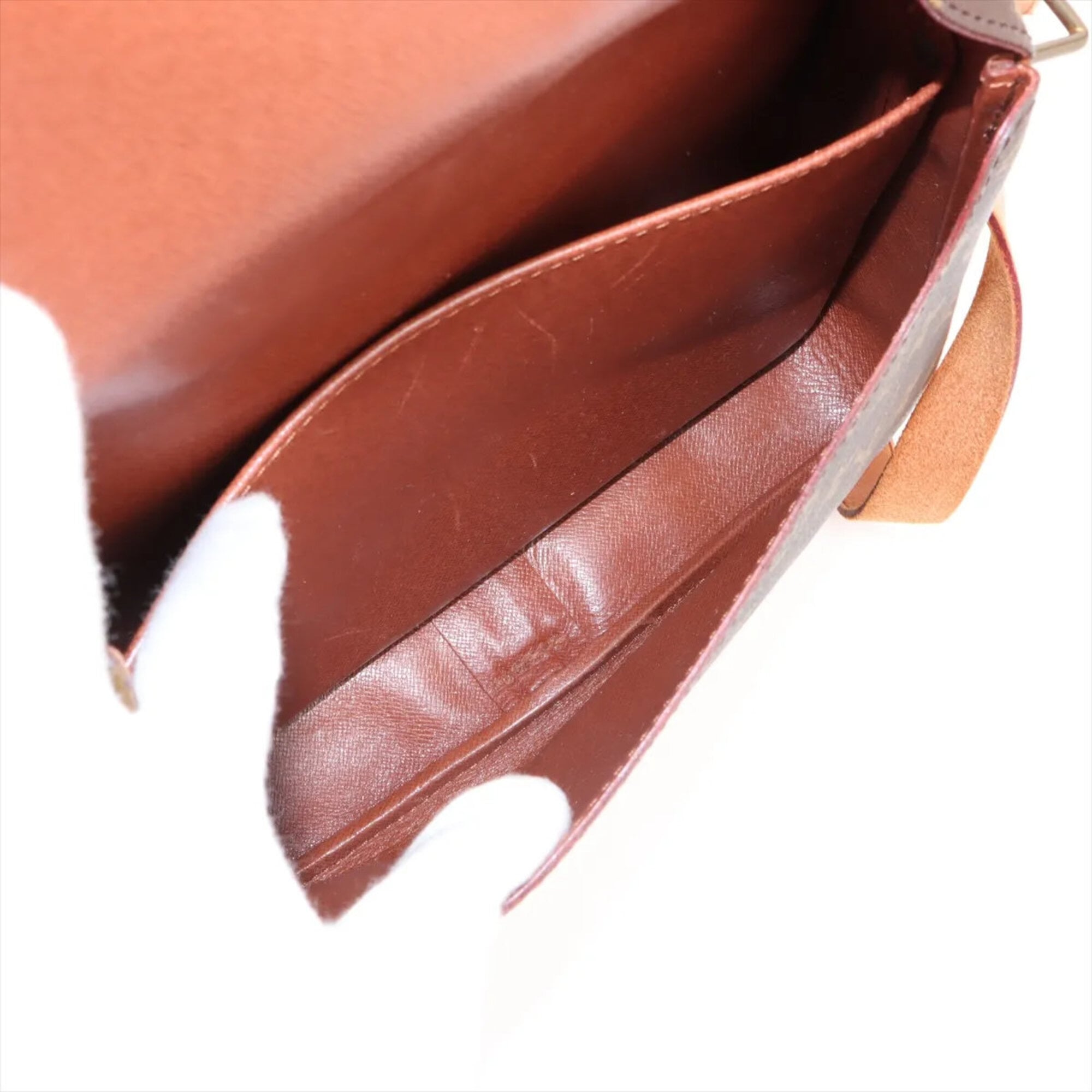 Louis Vuitton Brown Leather Coated Canvas Shoulder Bag Tote Bag (Pre-Owned)