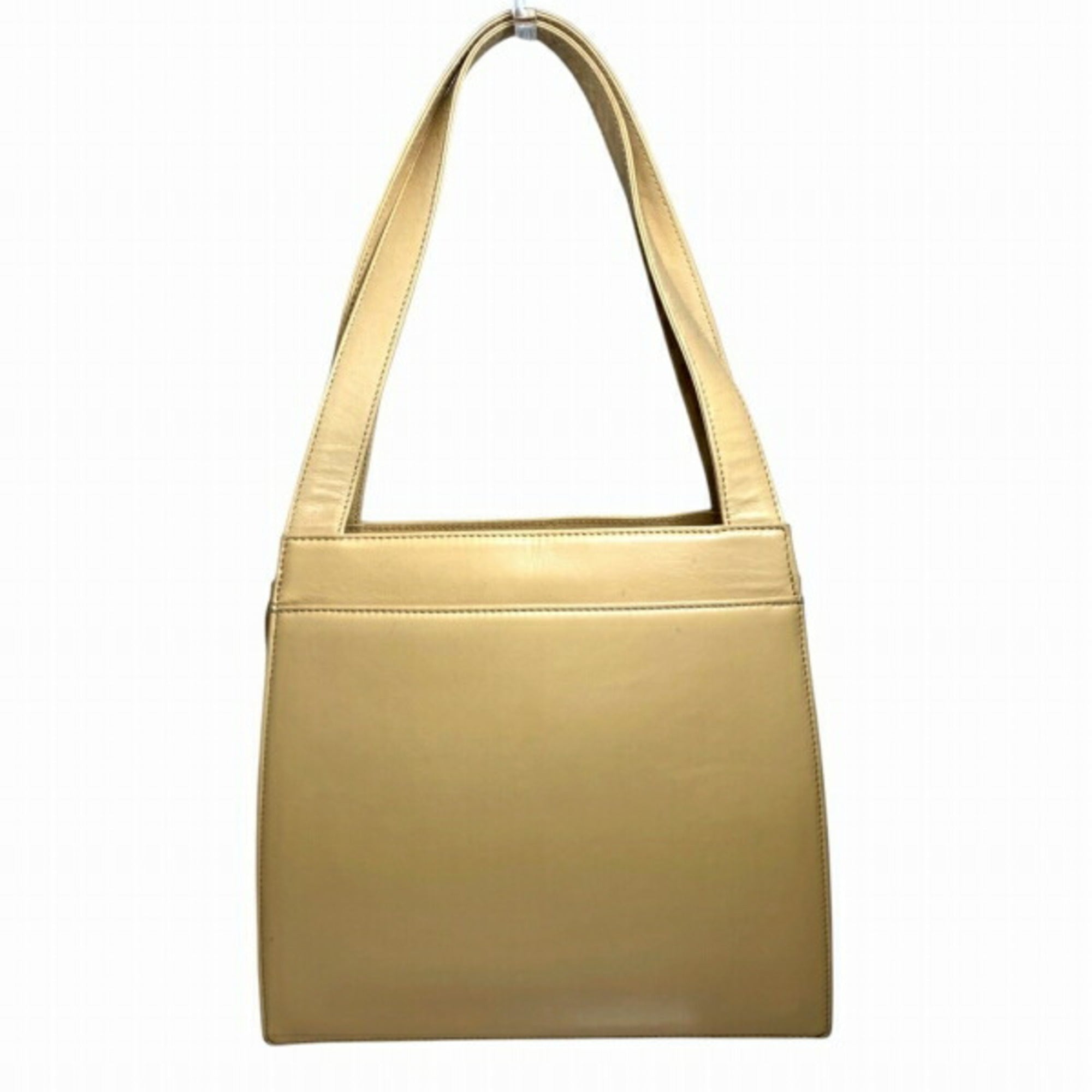 Chanel Cream Leather Shoulder Bag Tote Bag (Pre-Owned)