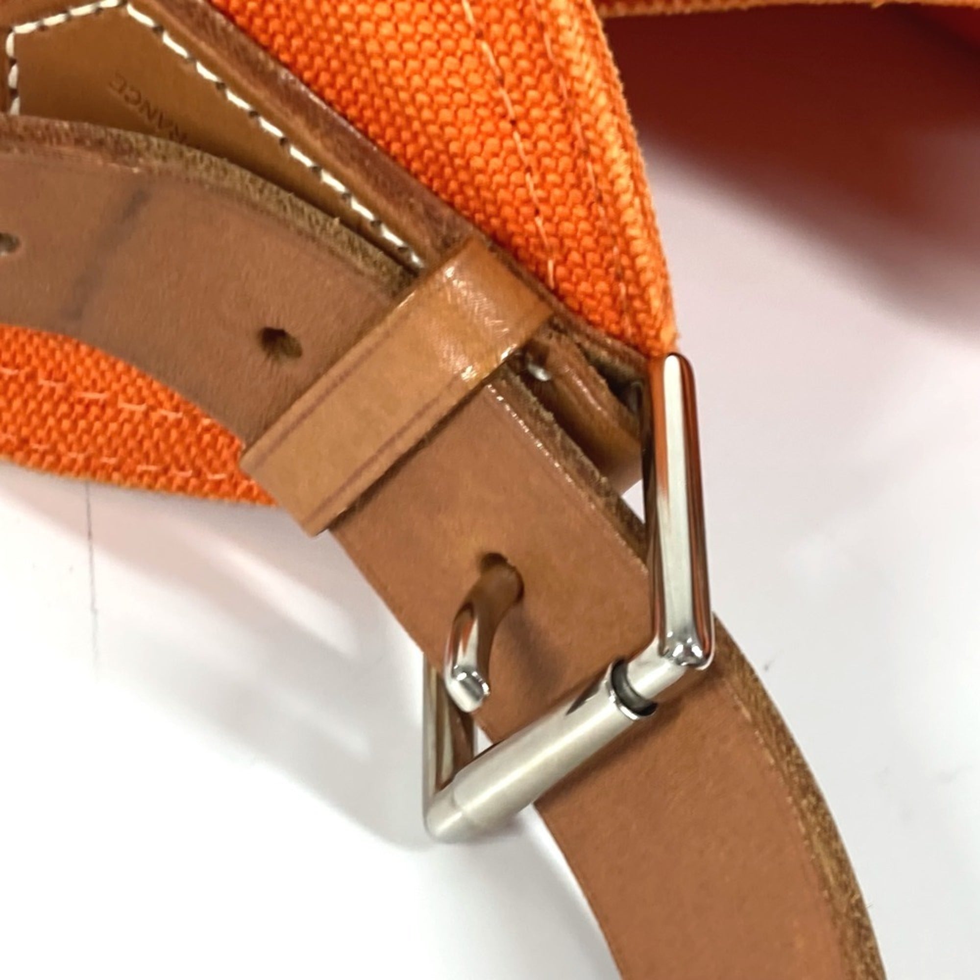 Hermes Marwari Orange Canvas Shoulder Bag (Pre-Owned)