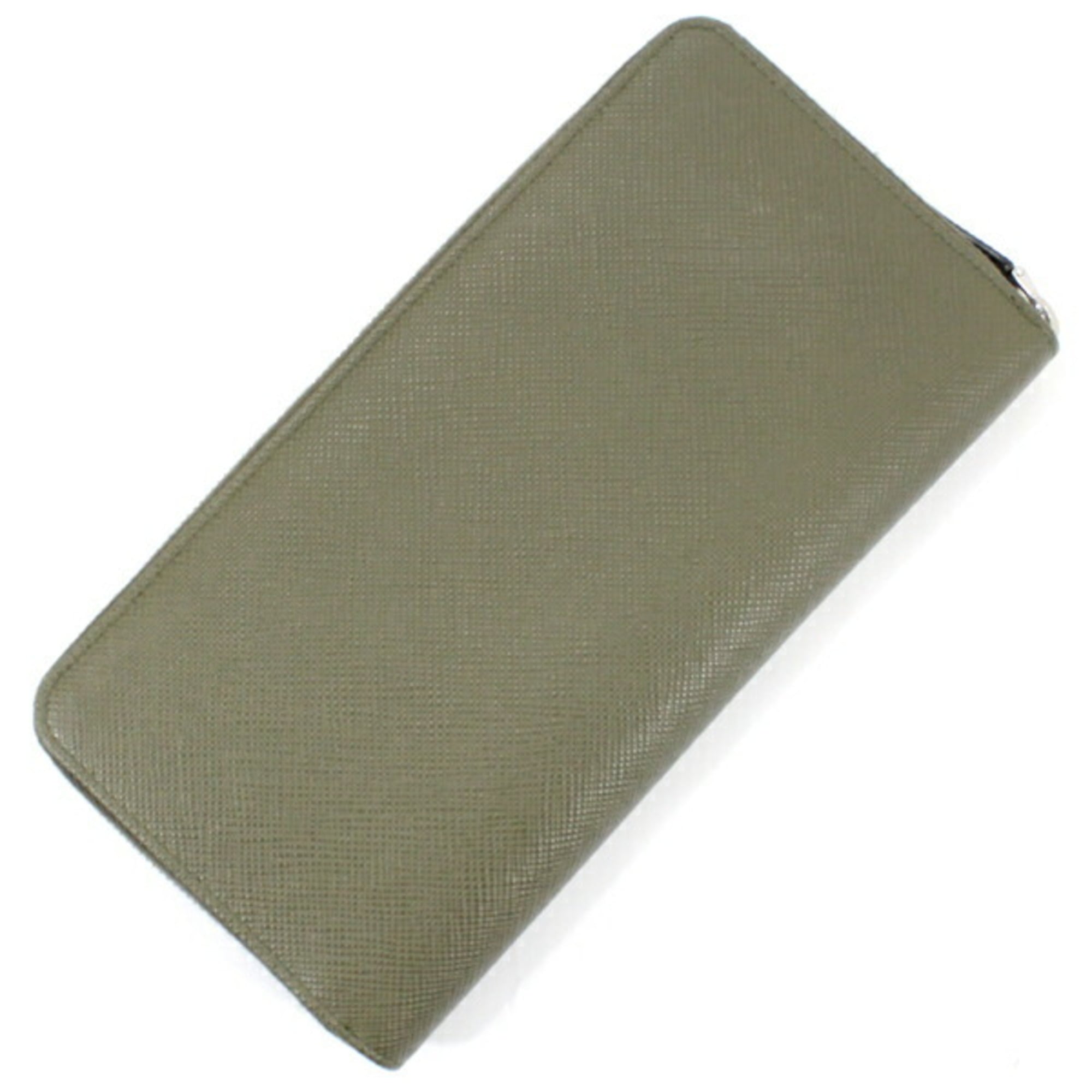 Prada Khaki Saffiano Long Wallet (Bi-Fold) (Pre-Owned)