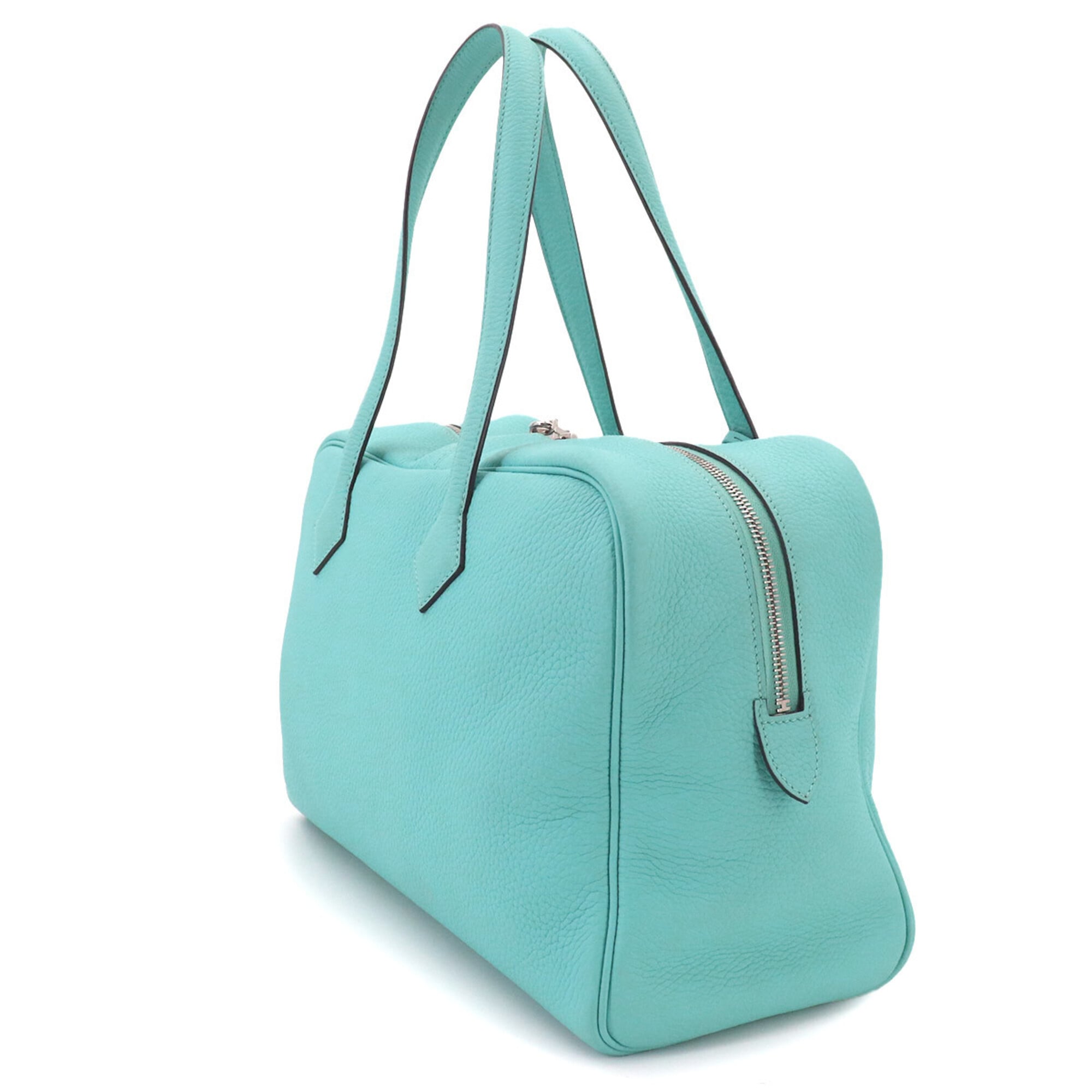 Hermes Blue Taurillon Clemence Leather Handbag (Pre-Owned)
