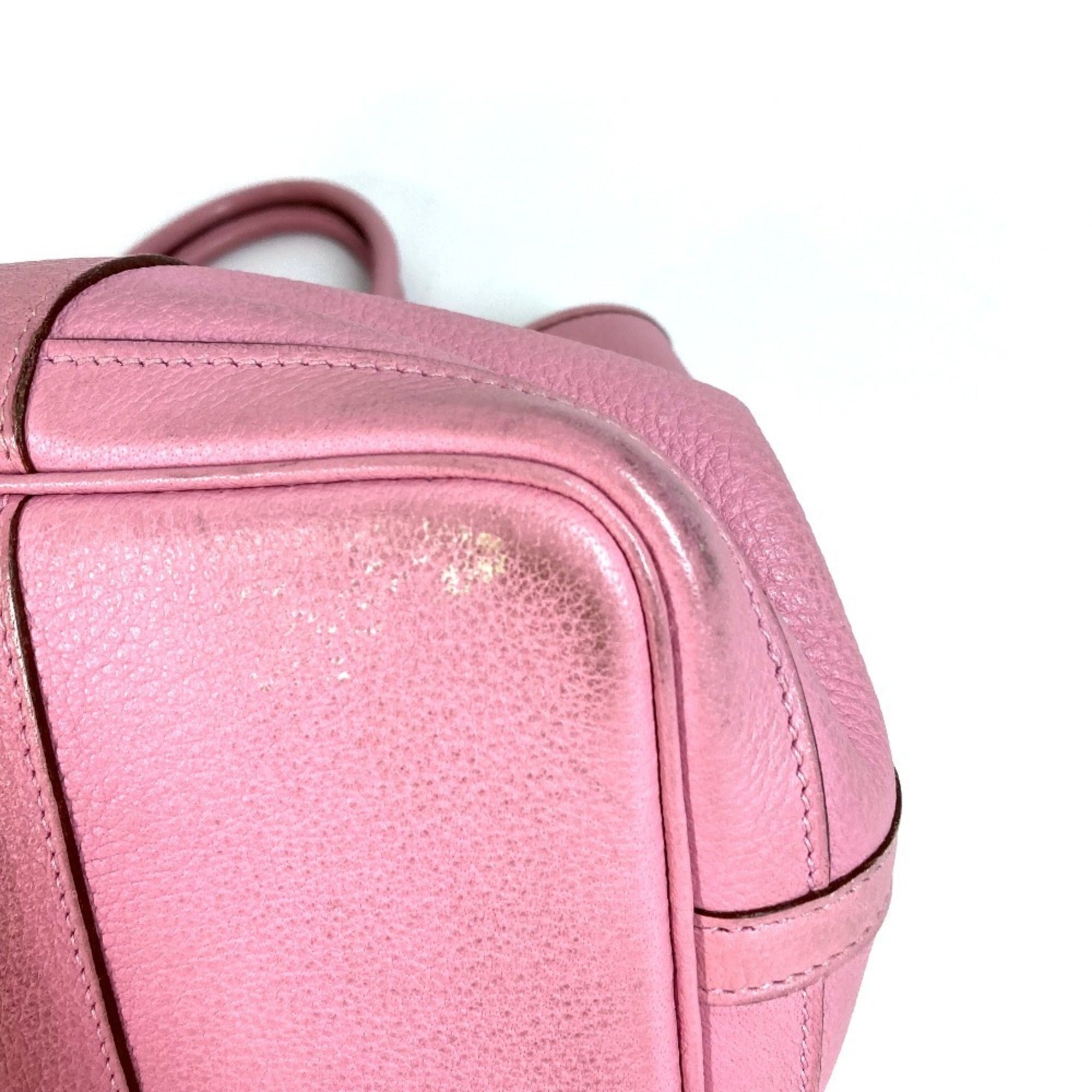Hermes Garden Pink Rose Confetti Negonda Leather Handbag Tote Bag (Pre-Owned)