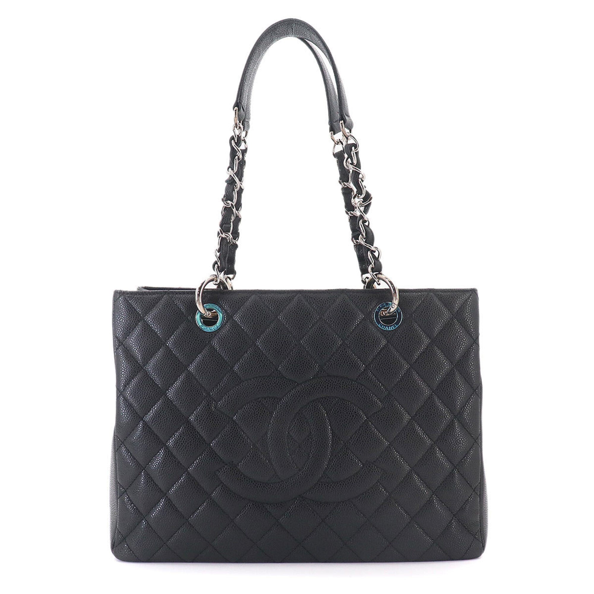 Chanel Matelasse Black Grained Calfskin Handbag Tote Bag (Pre-Owned)