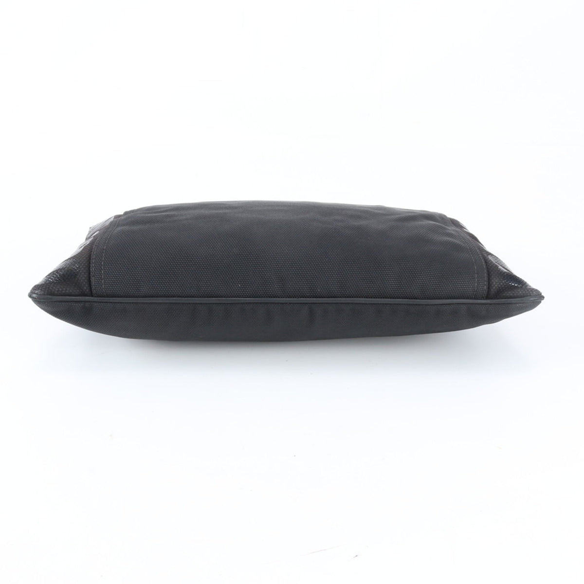 Jimmy Choo Black Leather Coated Canvas Clutch Bag (Pre-Owned)