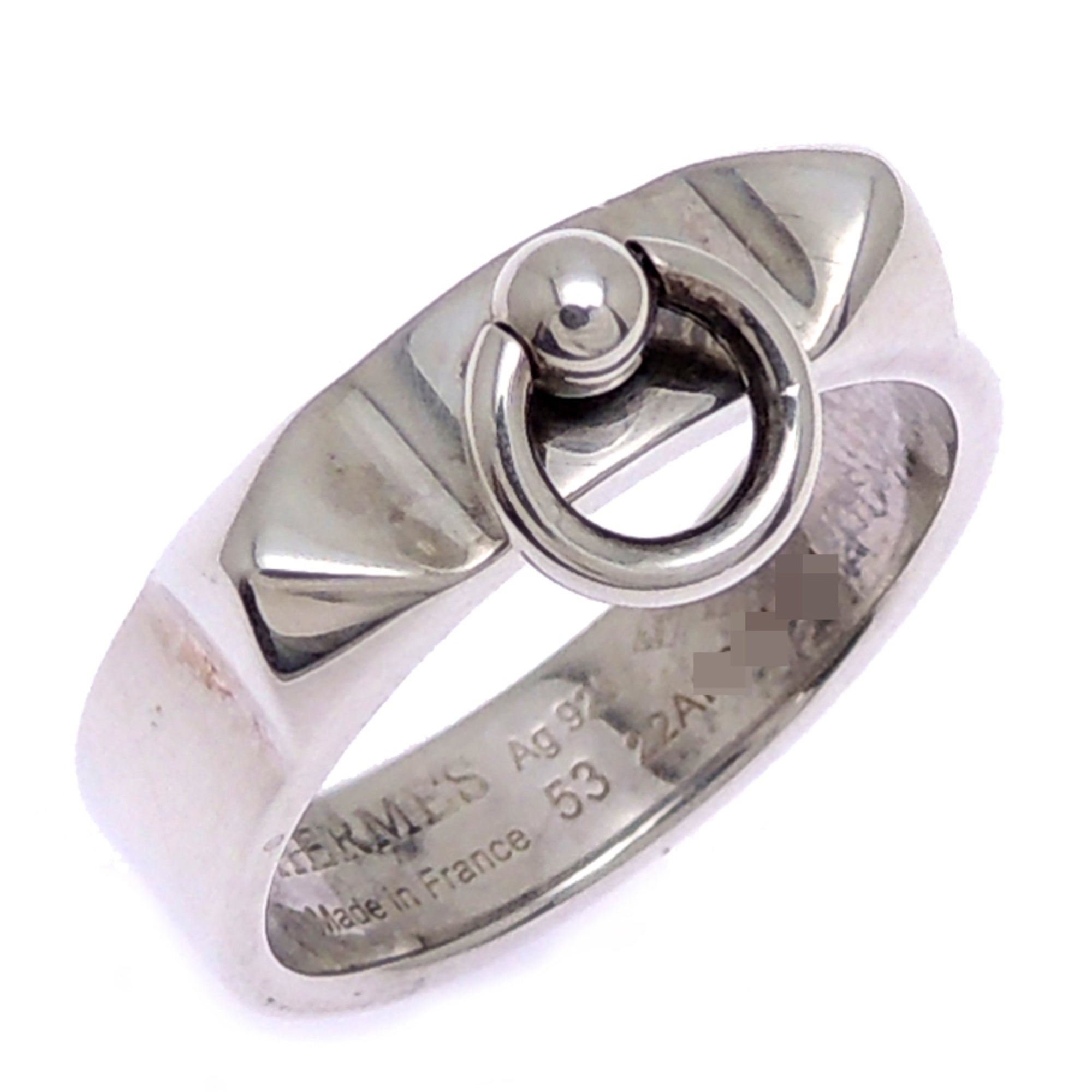 Hermes Silver 925 Band Ring (Pre-Owned)