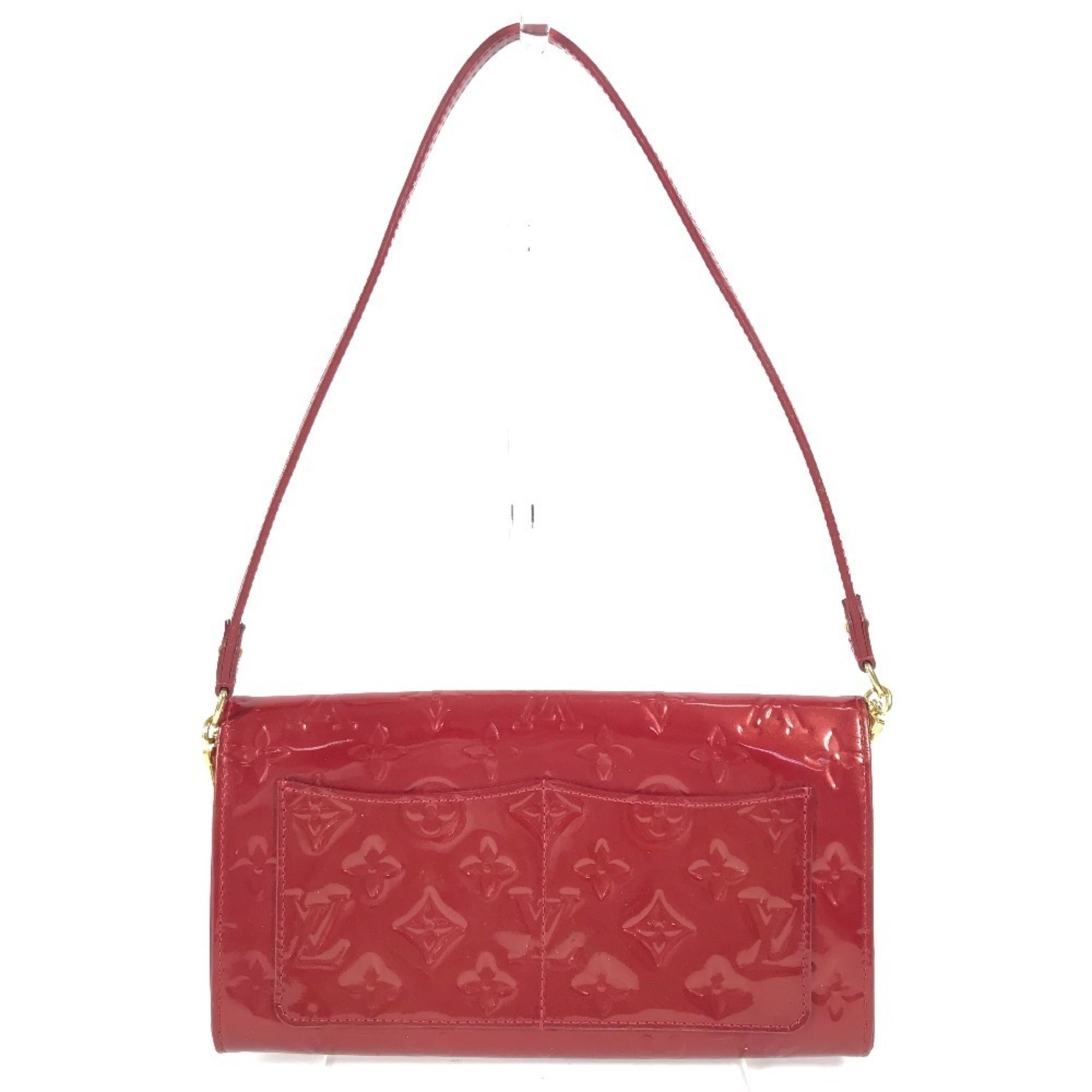 Louis Vuitton Pomme D'amour Red Color Monogram Vernis Canvas Clutch Bag Shoulder Bag (Pre-Owned)