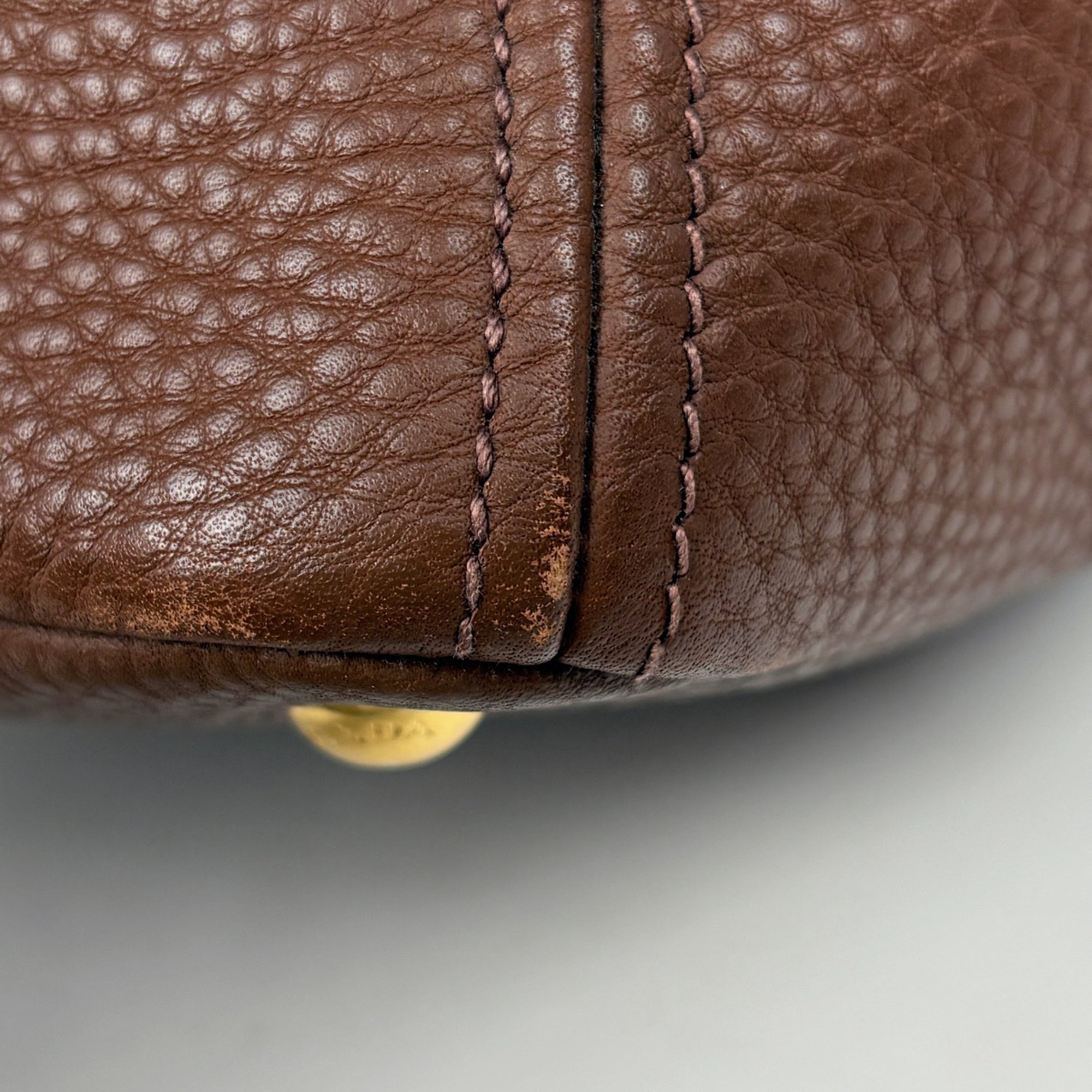 Prada Brown Leather Tote Bag (Pre-Owned)