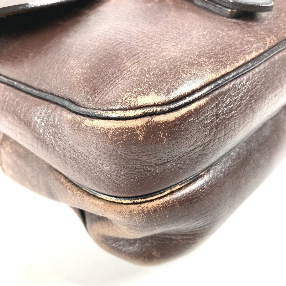 Louis Vuitton Brown Coffee Utah Leather Leather Pochette Shoulder Bag (Pre-Owned)
