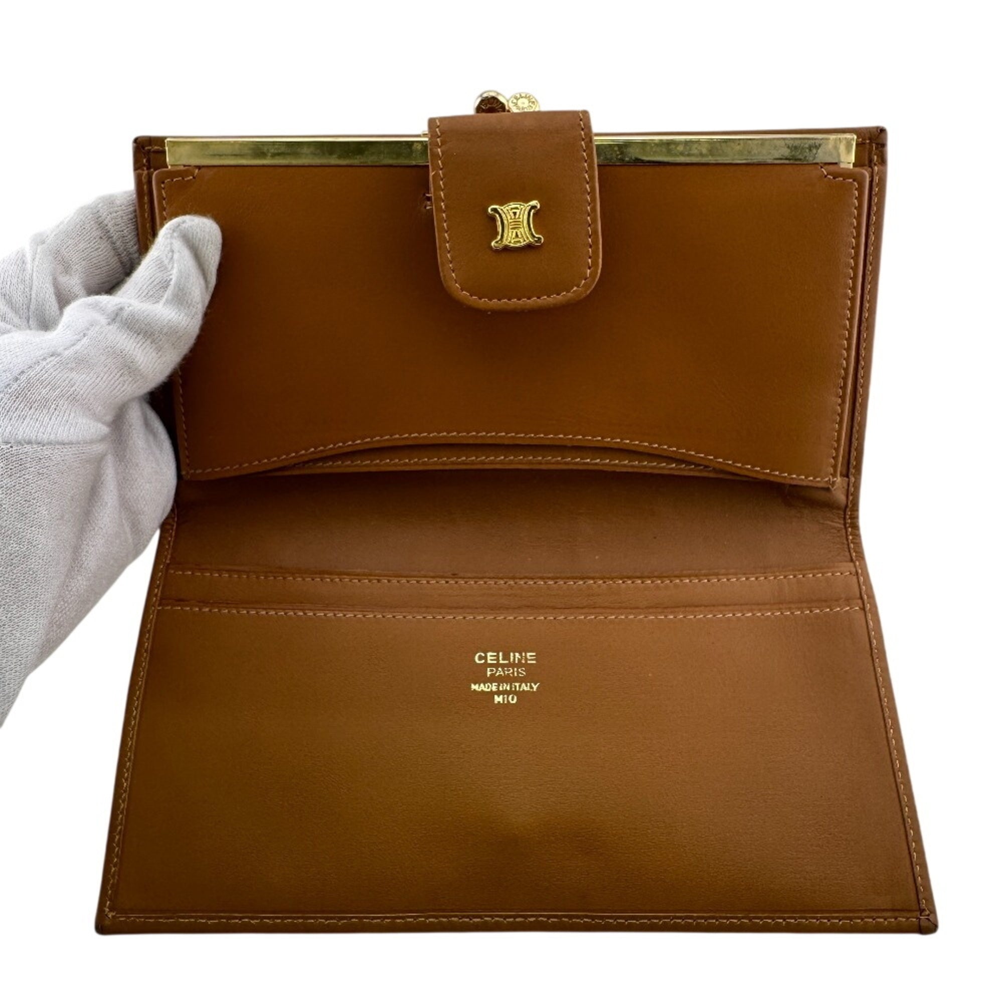 Celine Brown Leather Long Wallet (Bi-Fold) (Pre-Owned)