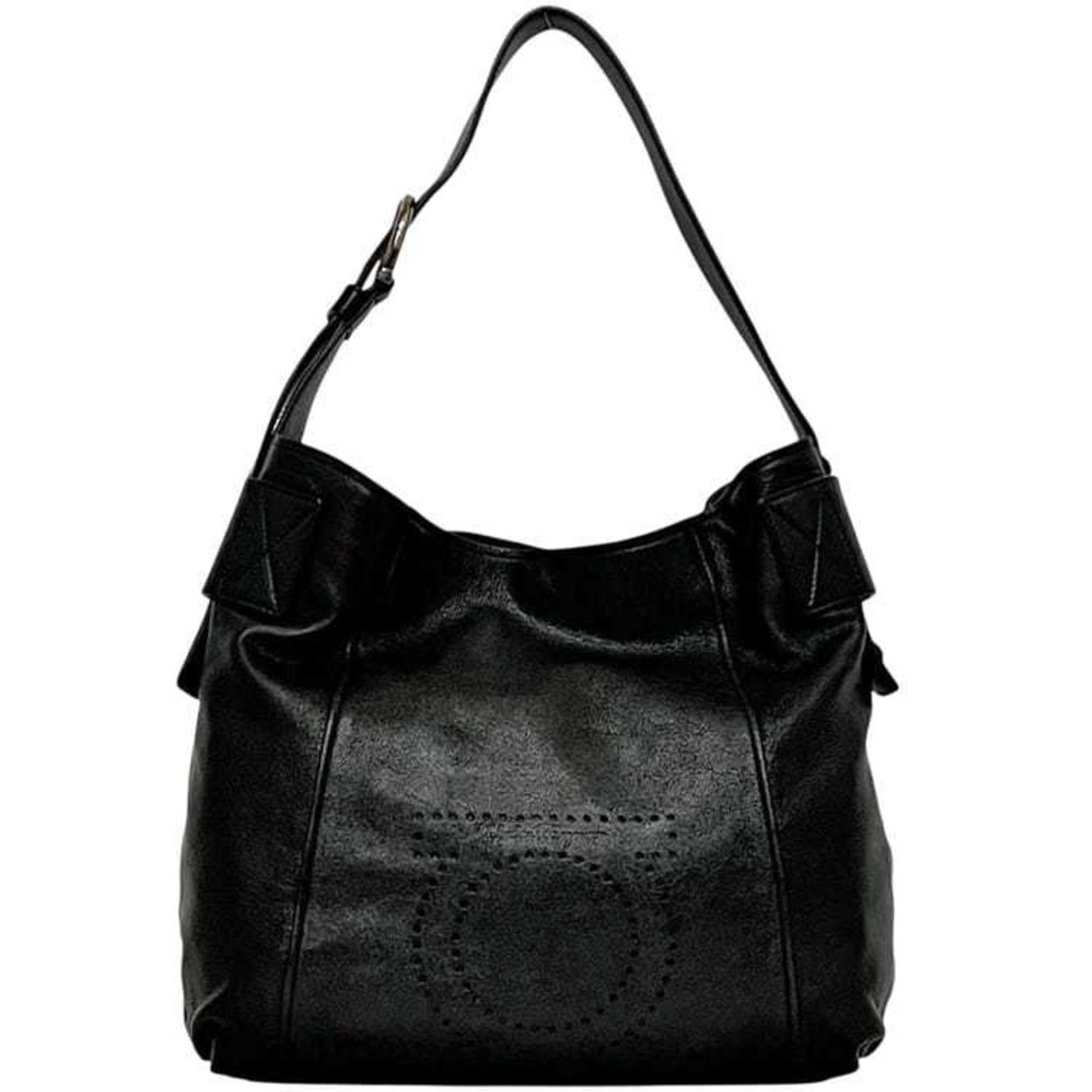 Salvatore Ferragamo Black Leather Shoulder Bag (Pre-Owned)