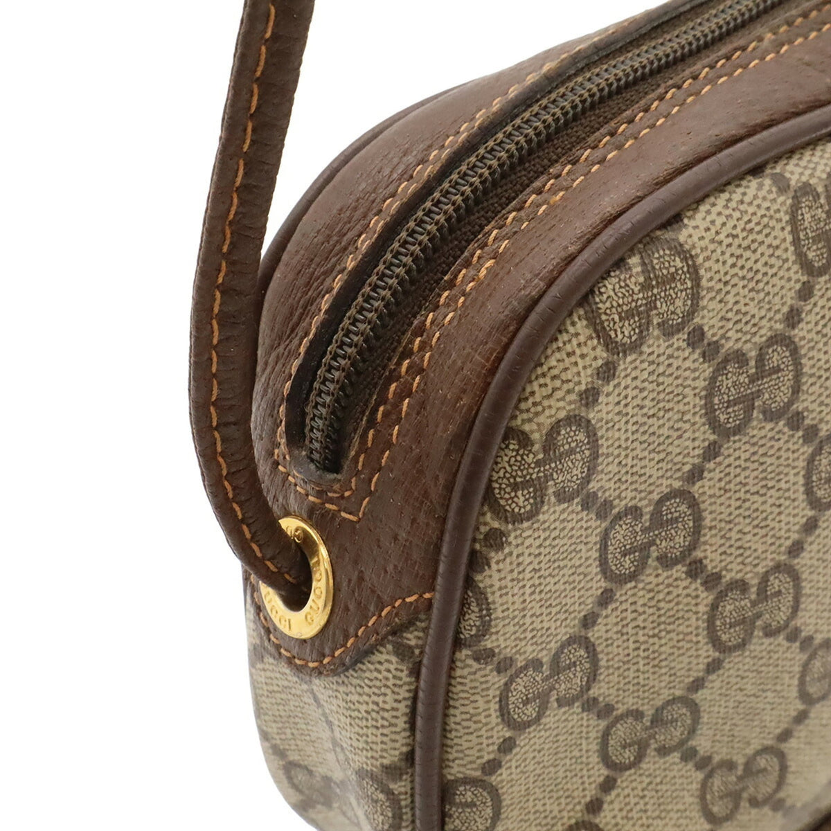Gucci Beige Brown Brown Green Red Color Leather Pvc Pochette Shoulder Bag (Pre-Owned)