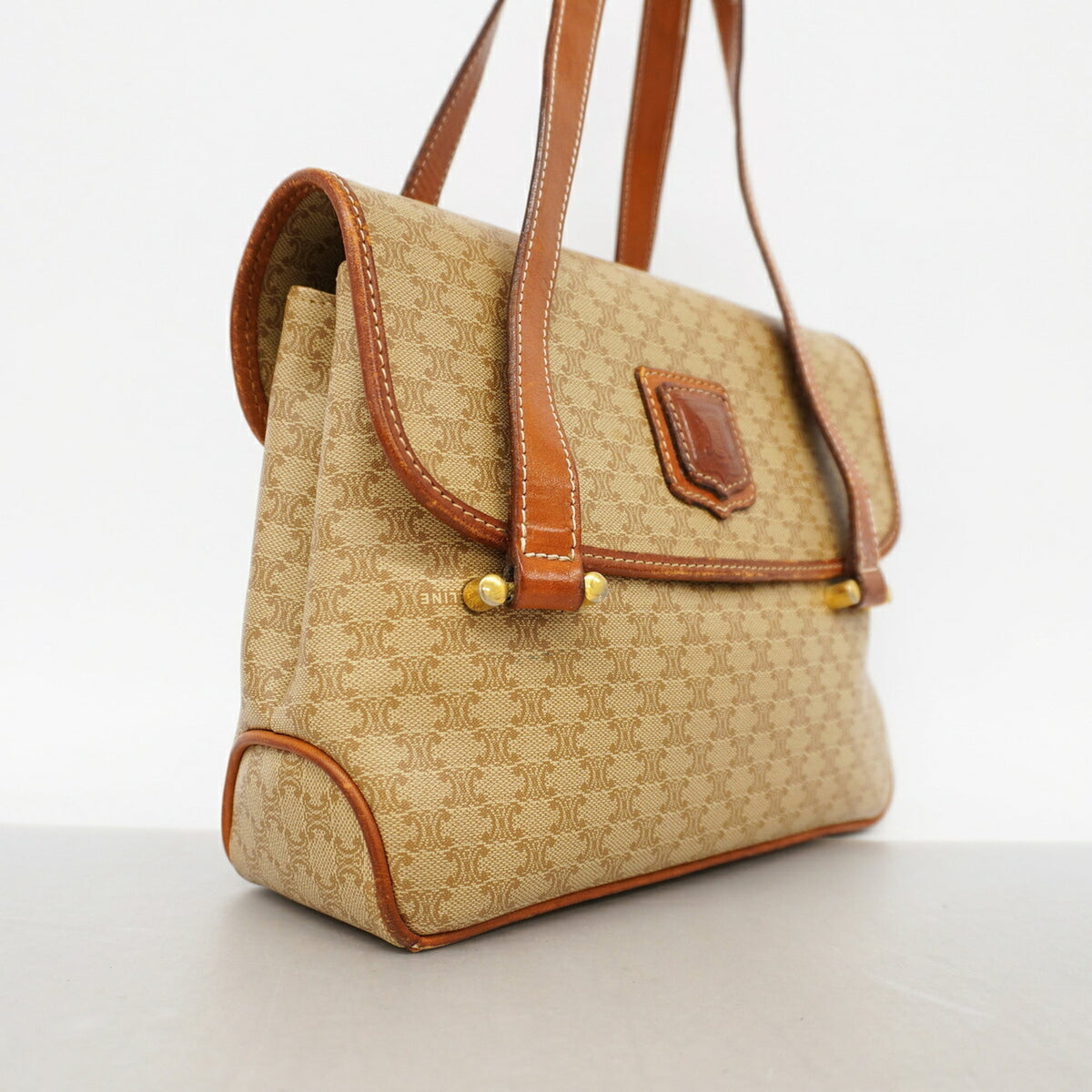 Celine Beige Brown Pvc Shoulder Bag (Pre-Owned)