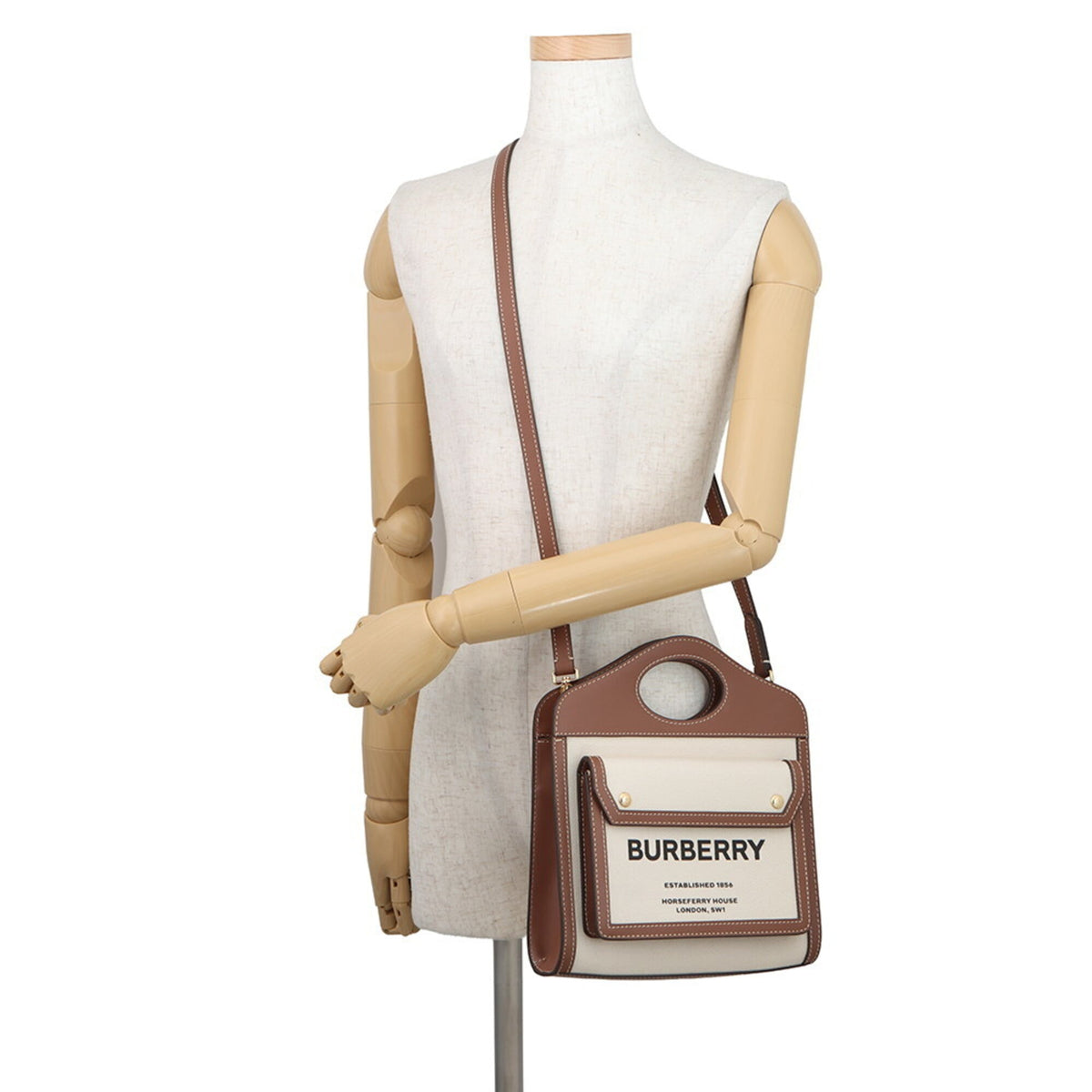 Burberry Brown Canvas Leather Handbag (Pre-Owned)