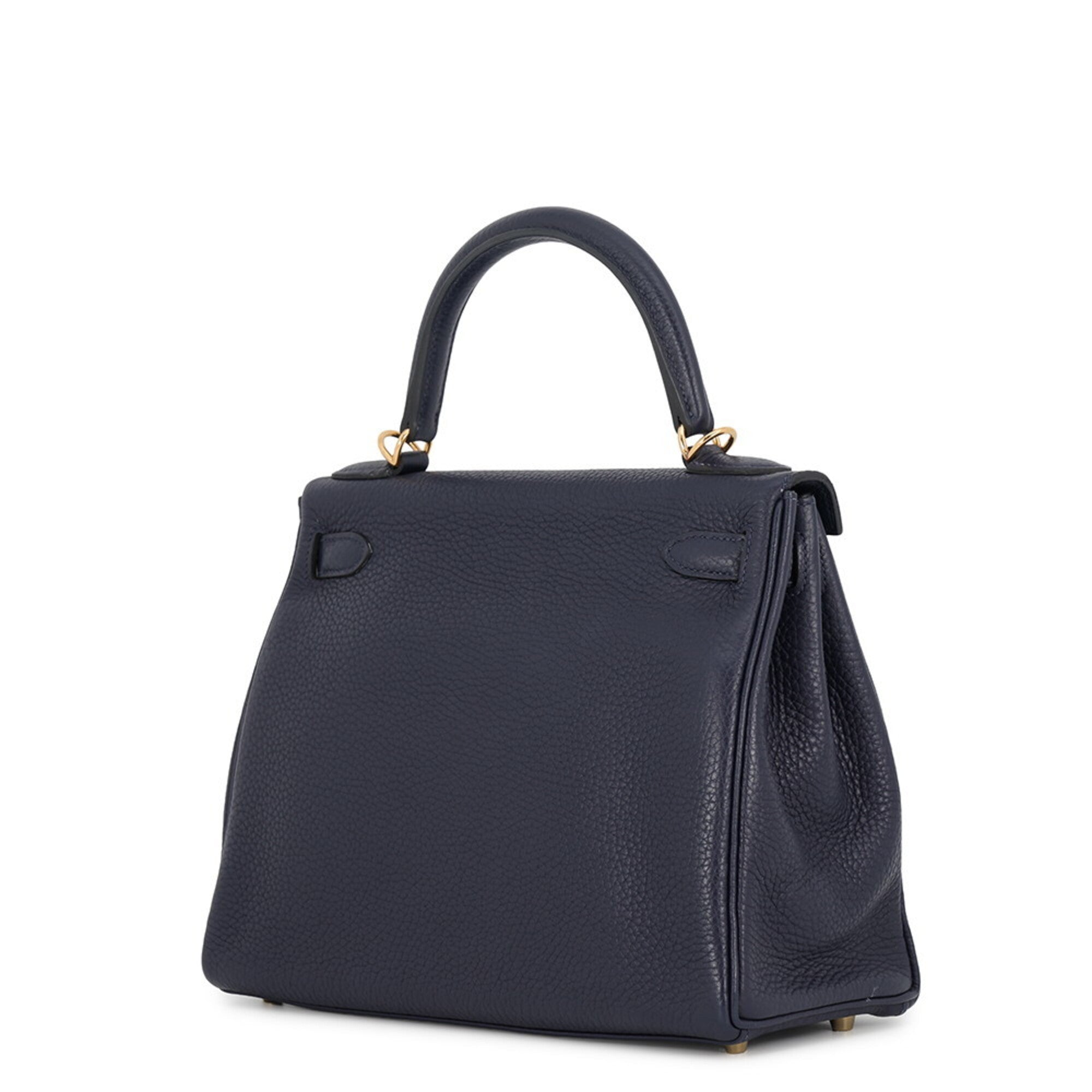 Hermes Kelly Blue Nuit Taurillon Clemence Leather Handbag (Pre-Owned)