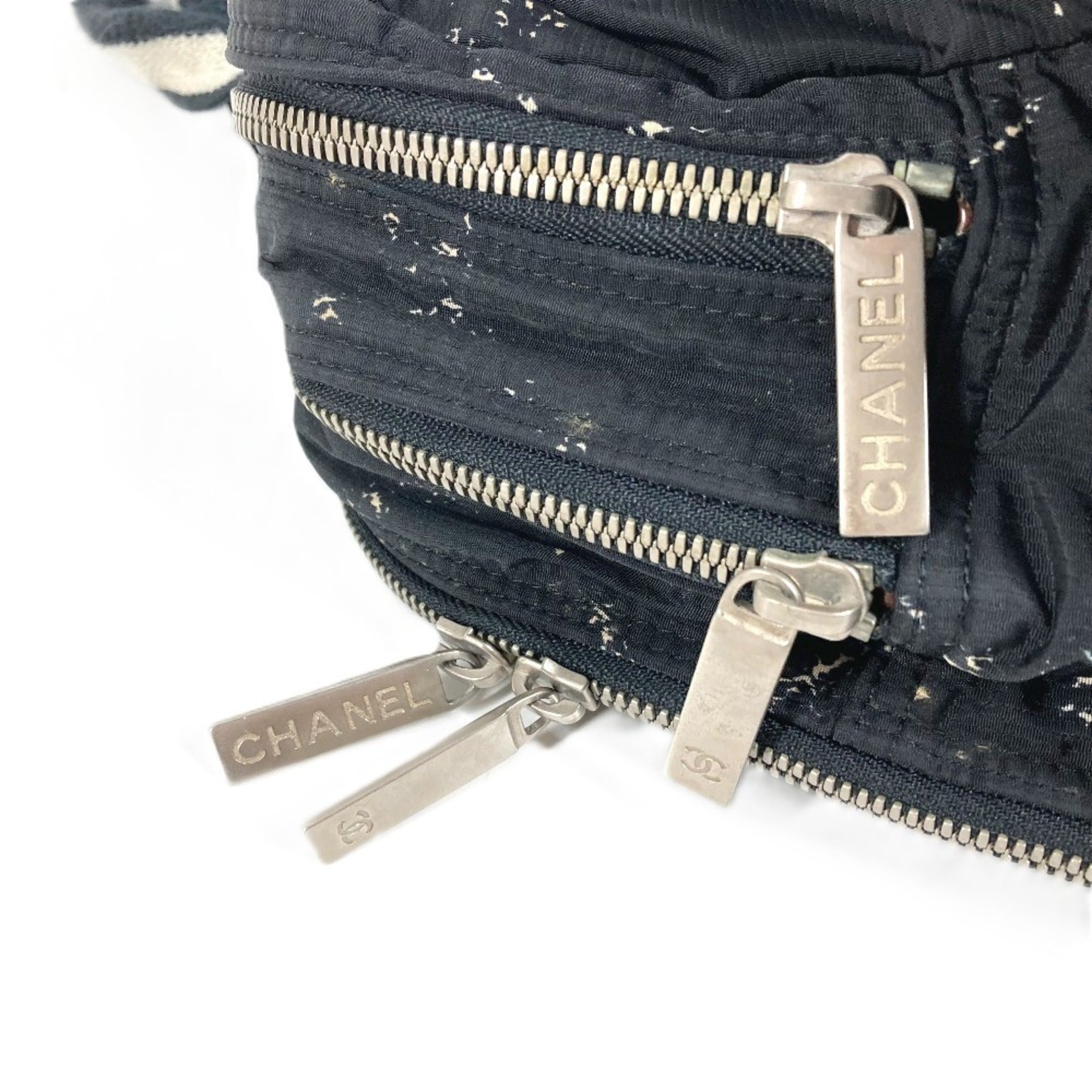 Chanel Travel Line Black Nylon Handbag (Pre-Owned)