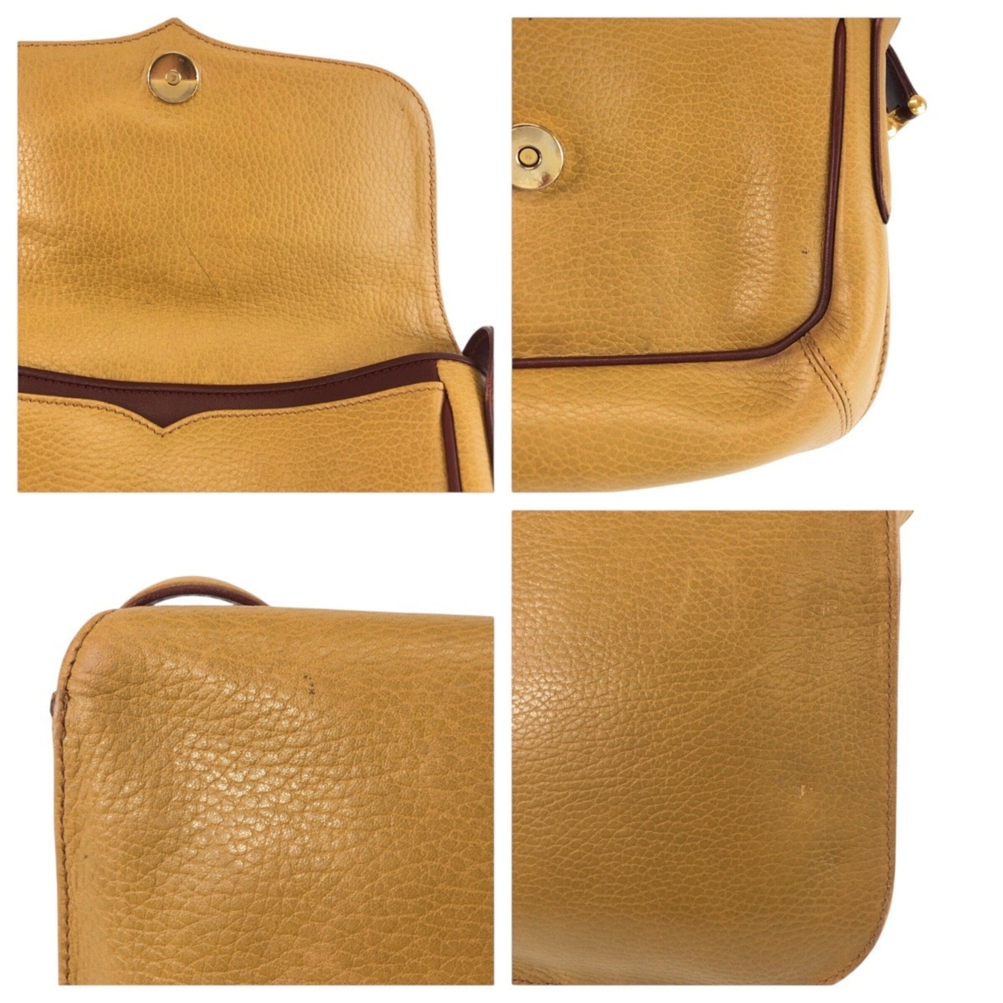 Cartier Beige Bordeaux Leather Pochette Shoulder Bag (Pre-Owned)