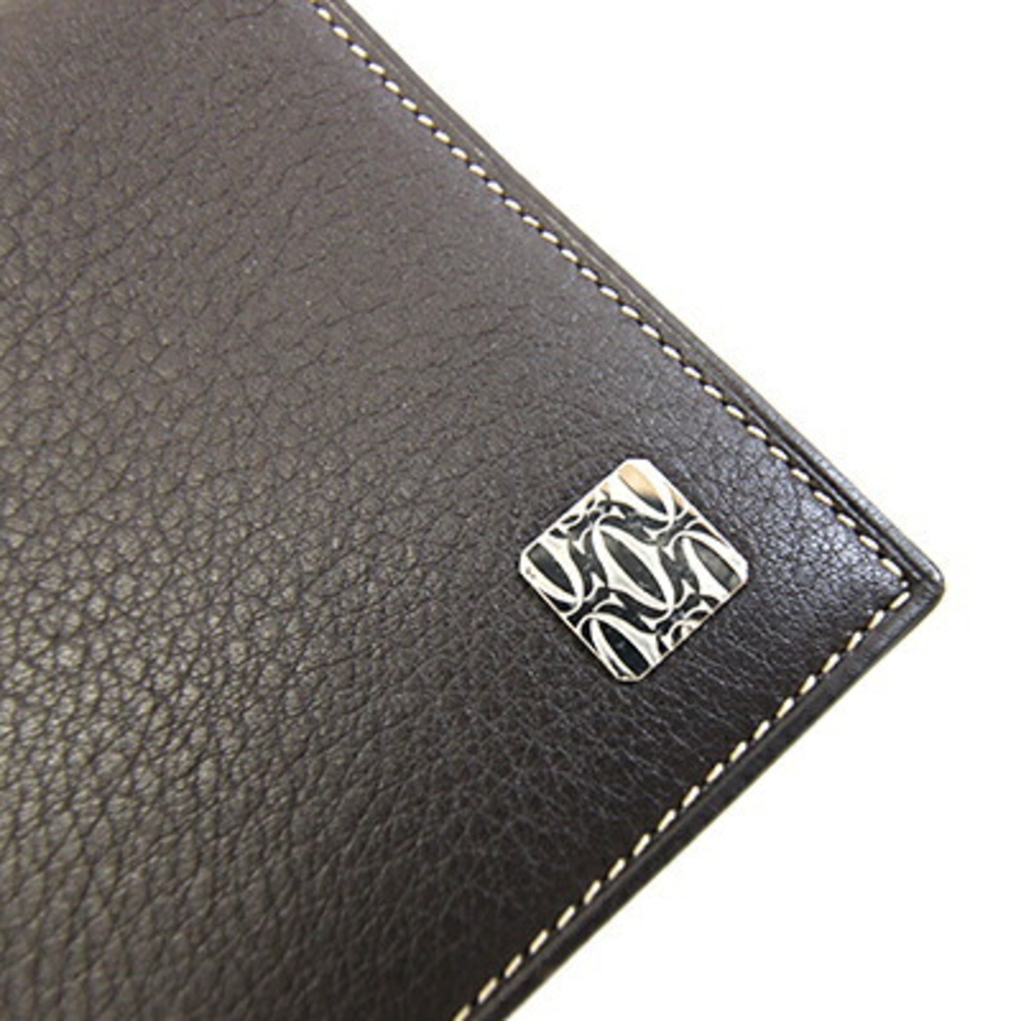 Cartier Dark Brown Leather Long Wallet (Bi-Fold) (Pre-Owned)
