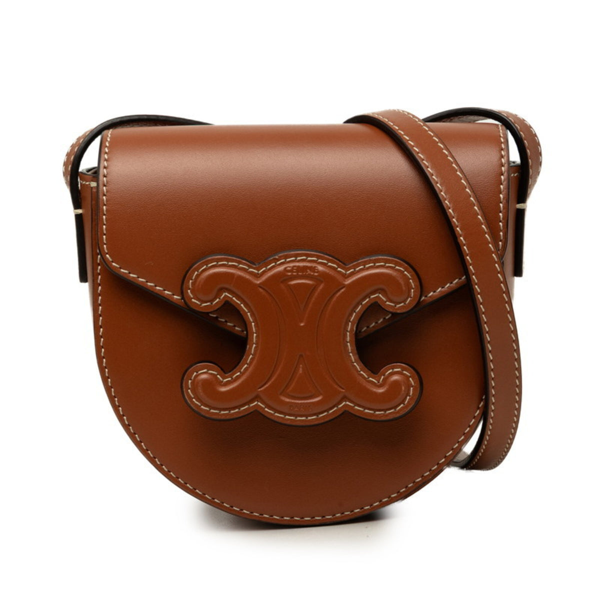 Celine Brown Leather Pochette Shoulder Bag (Pre-Owned)