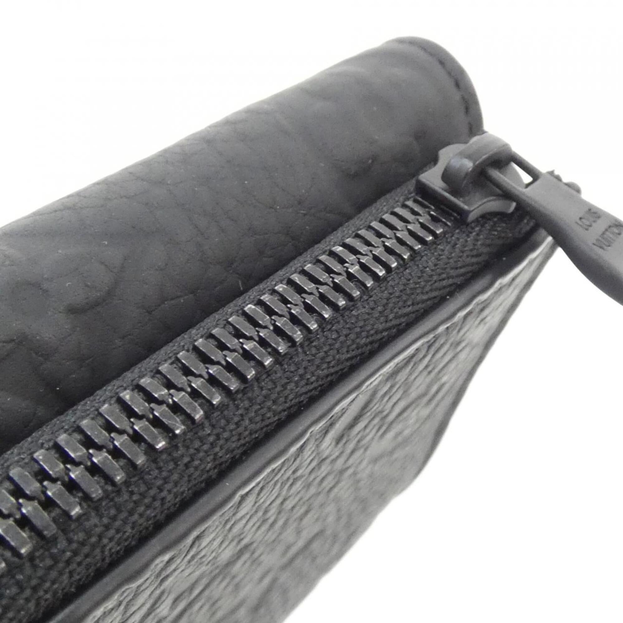 Louis Vuitton Black Leather Wallet (Tri-Fold) (Pre-Owned)