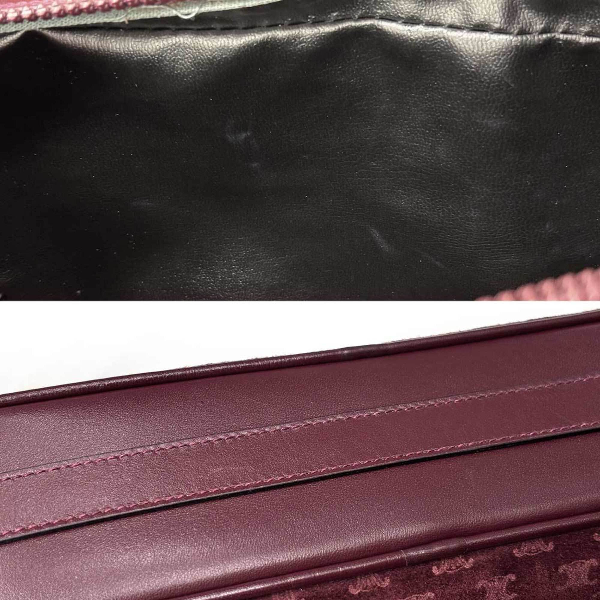 Celine Bordeaux Suede Leather Shoulder Bag (Pre-Owned)