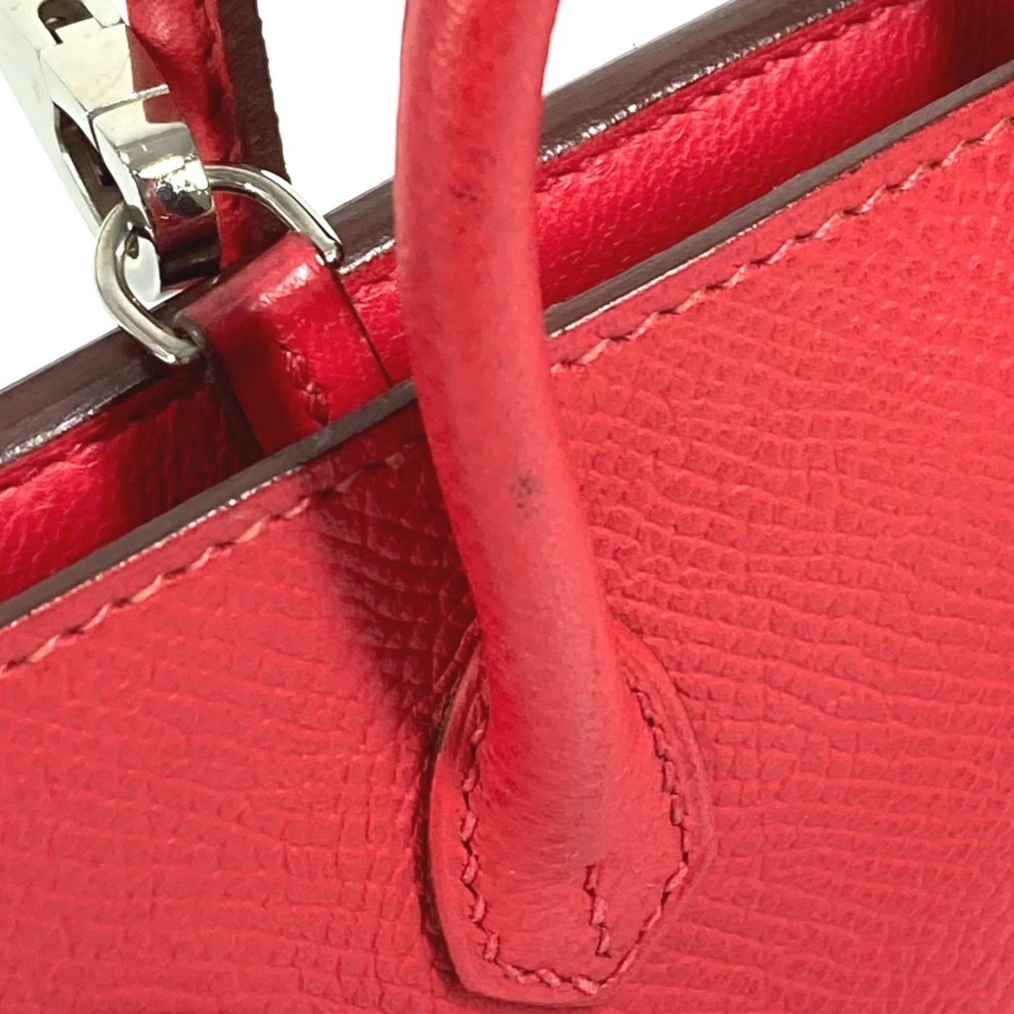 Hermes Red Color Leather Handbag Shoulder Bag (Pre-Owned)