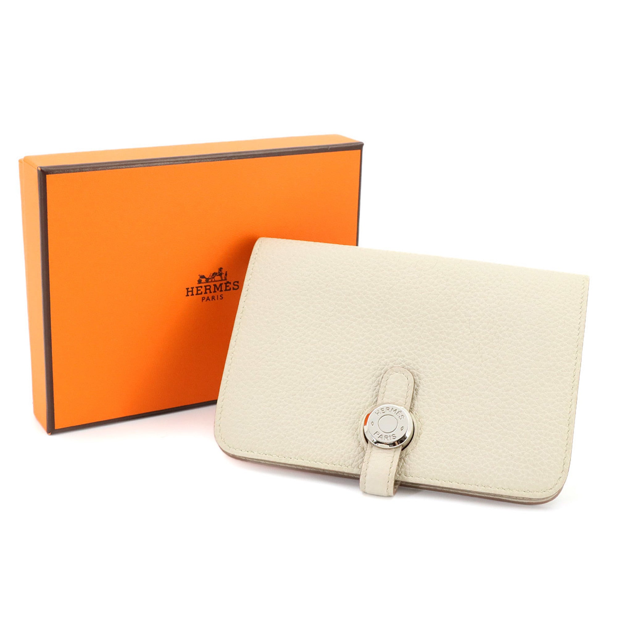 Hermes White Togo Leather Wallet (Bi-Fold) (Pre-Owned)