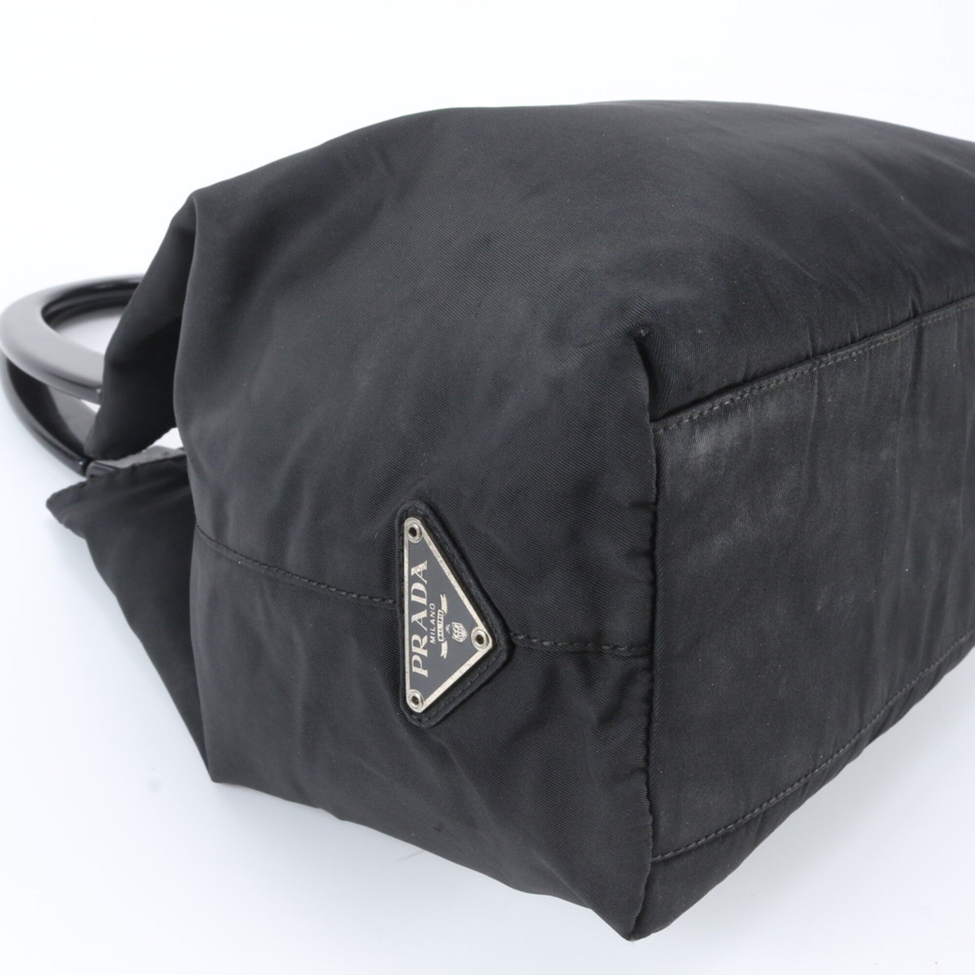 Prada Black Nylon Handbag Tote Bag (Pre-Owned)