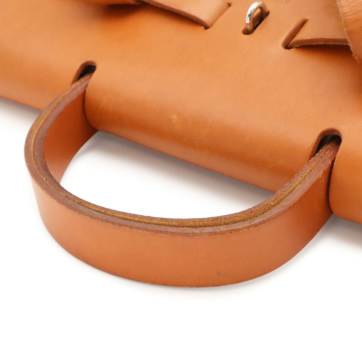 Hermes Her Bag Light Brown Natural Toile H Leather Backpack (Pre-Owned)