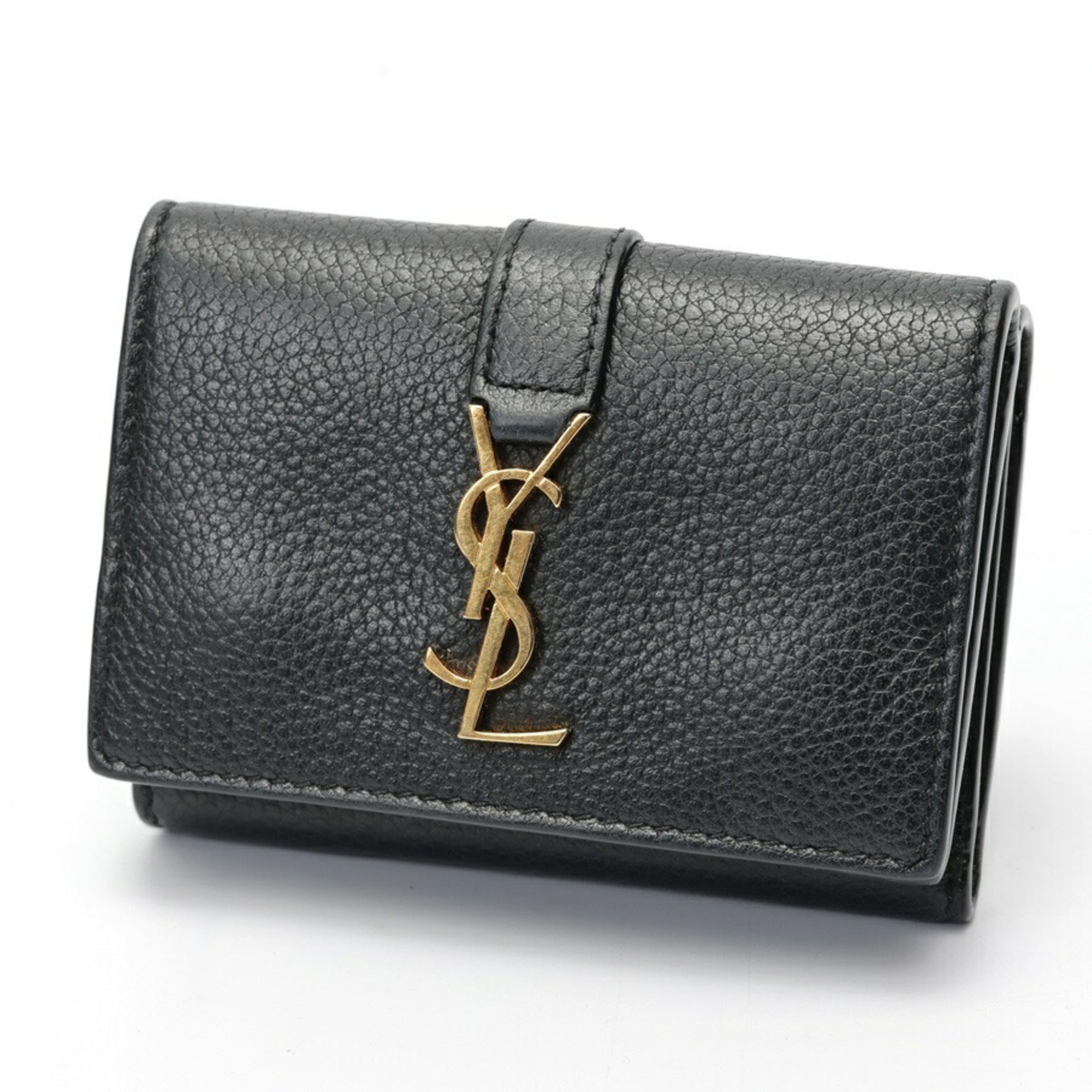 Saint Laurent Black Leather Wallet (Tri-Fold) (Pre-Owned)