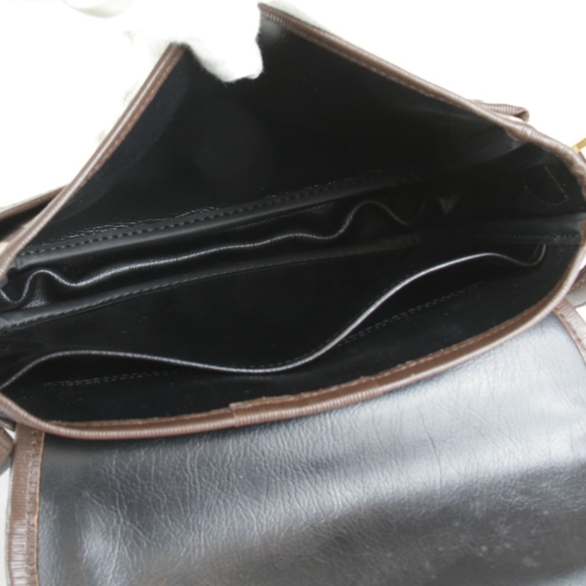 Burberry Brown Leather Canvas Shoulder Bag (Pre-Owned)