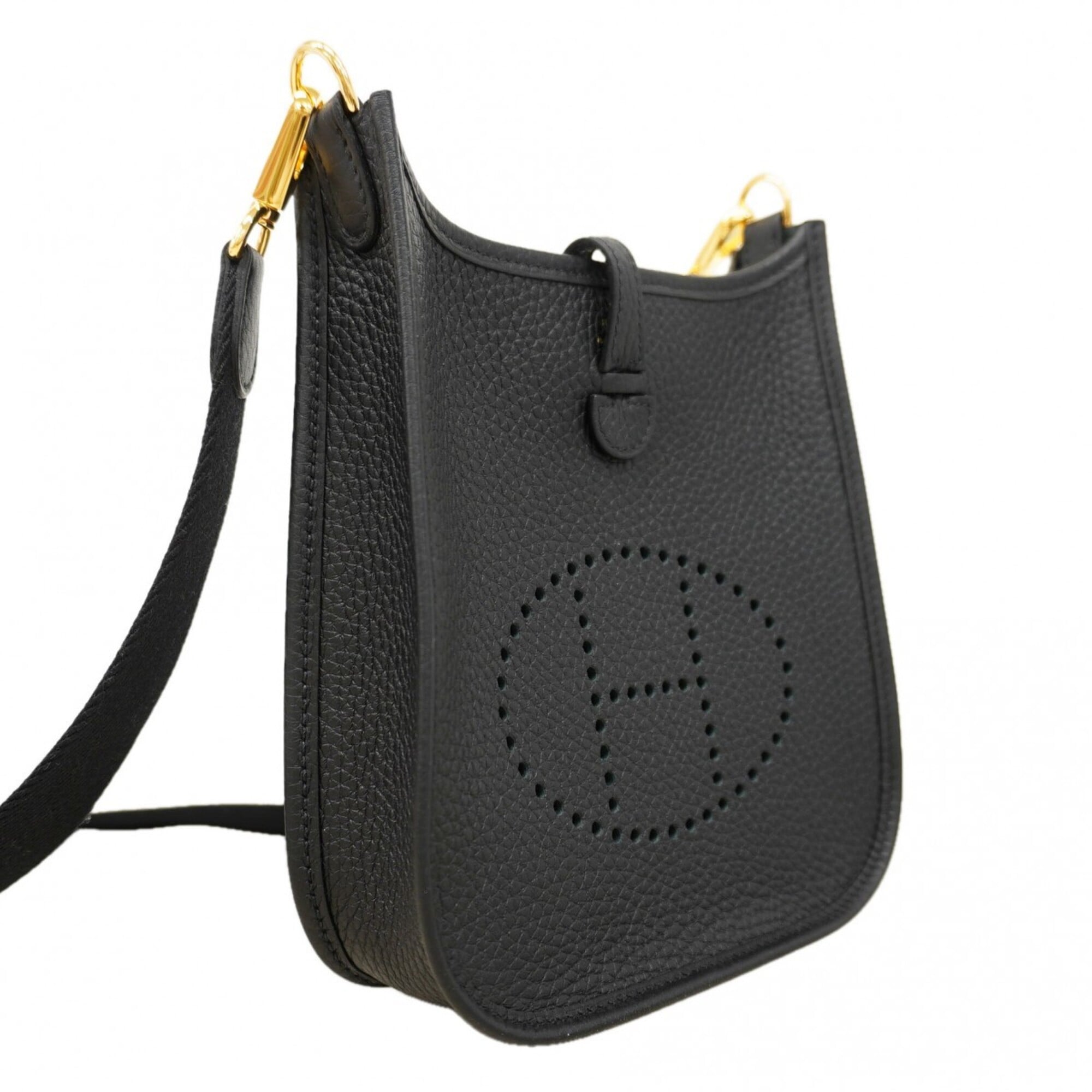 Hermes Black Taurillon Clemence Leather Shoulder Bag (Pre-Owned)