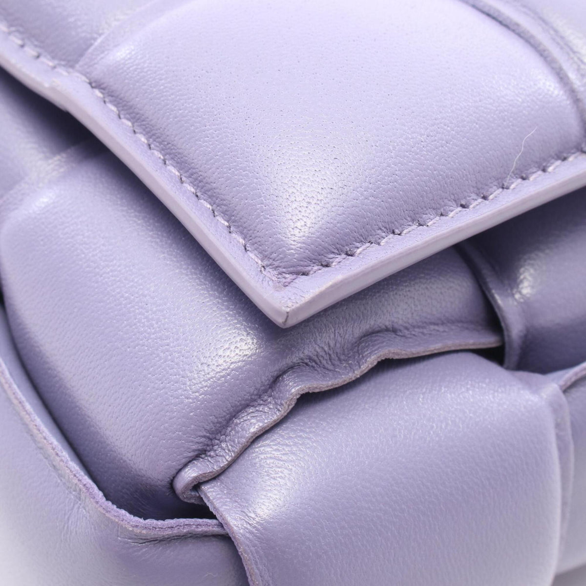Bottega Veneta Purple Leather Handbag Shoulder Bag (Pre-Owned)