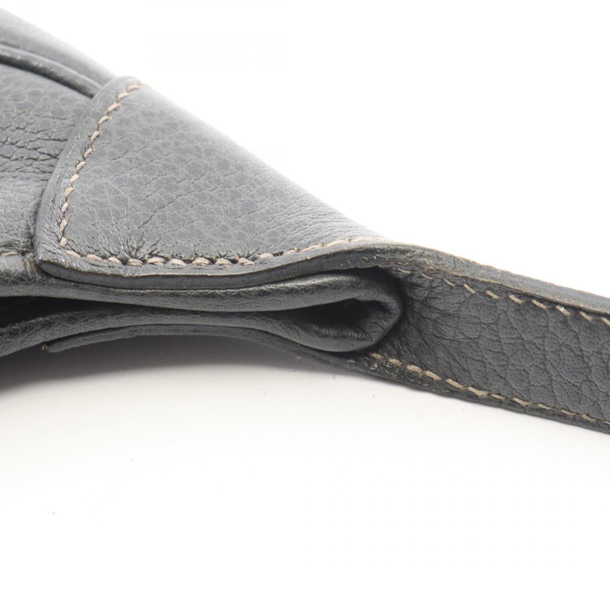 Hermes Gray Buffalo Leather Handbag Shoulder Bag (Pre-Owned)