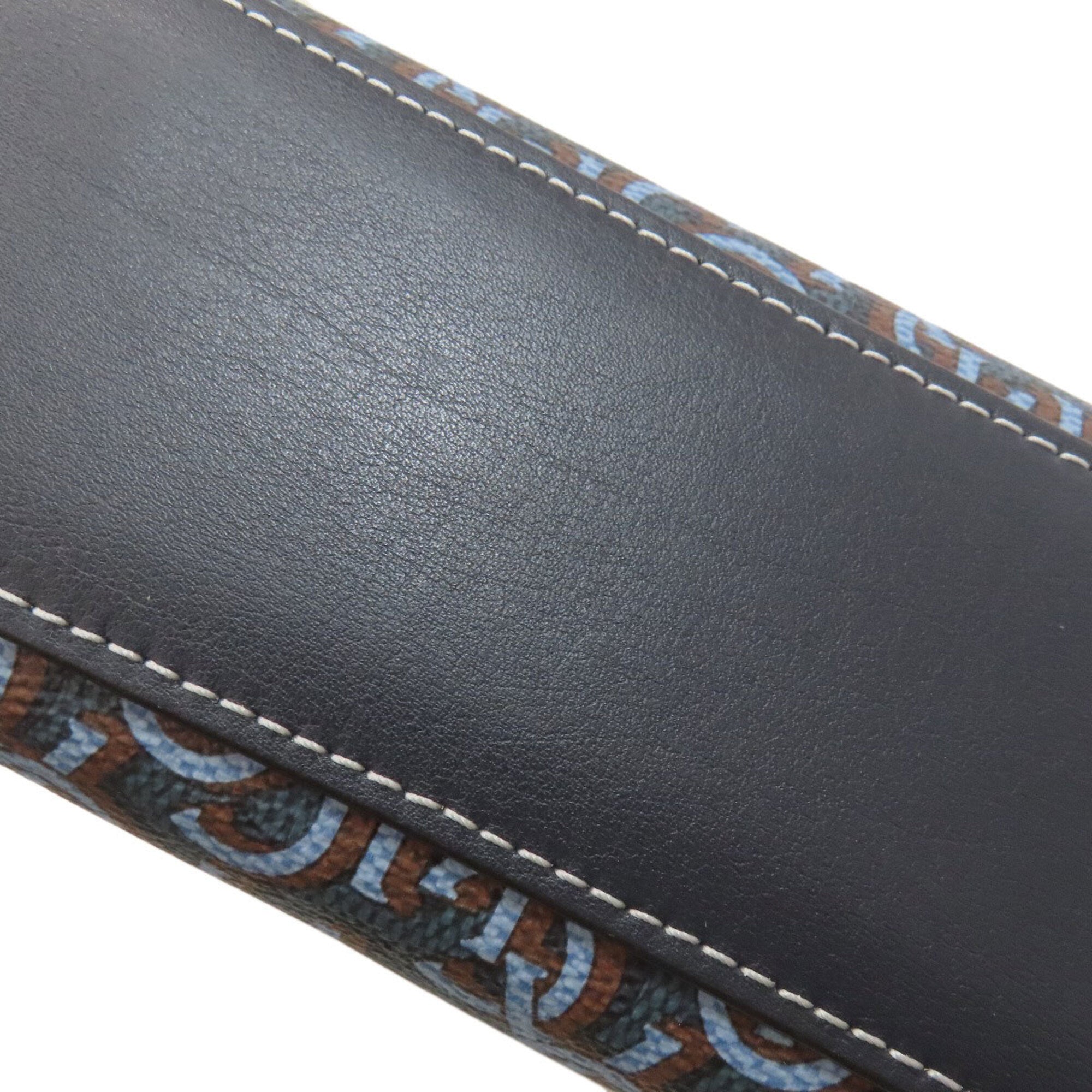 Coach Signature Black Blue Pvc Shoulder Bag (Pre-Owned)