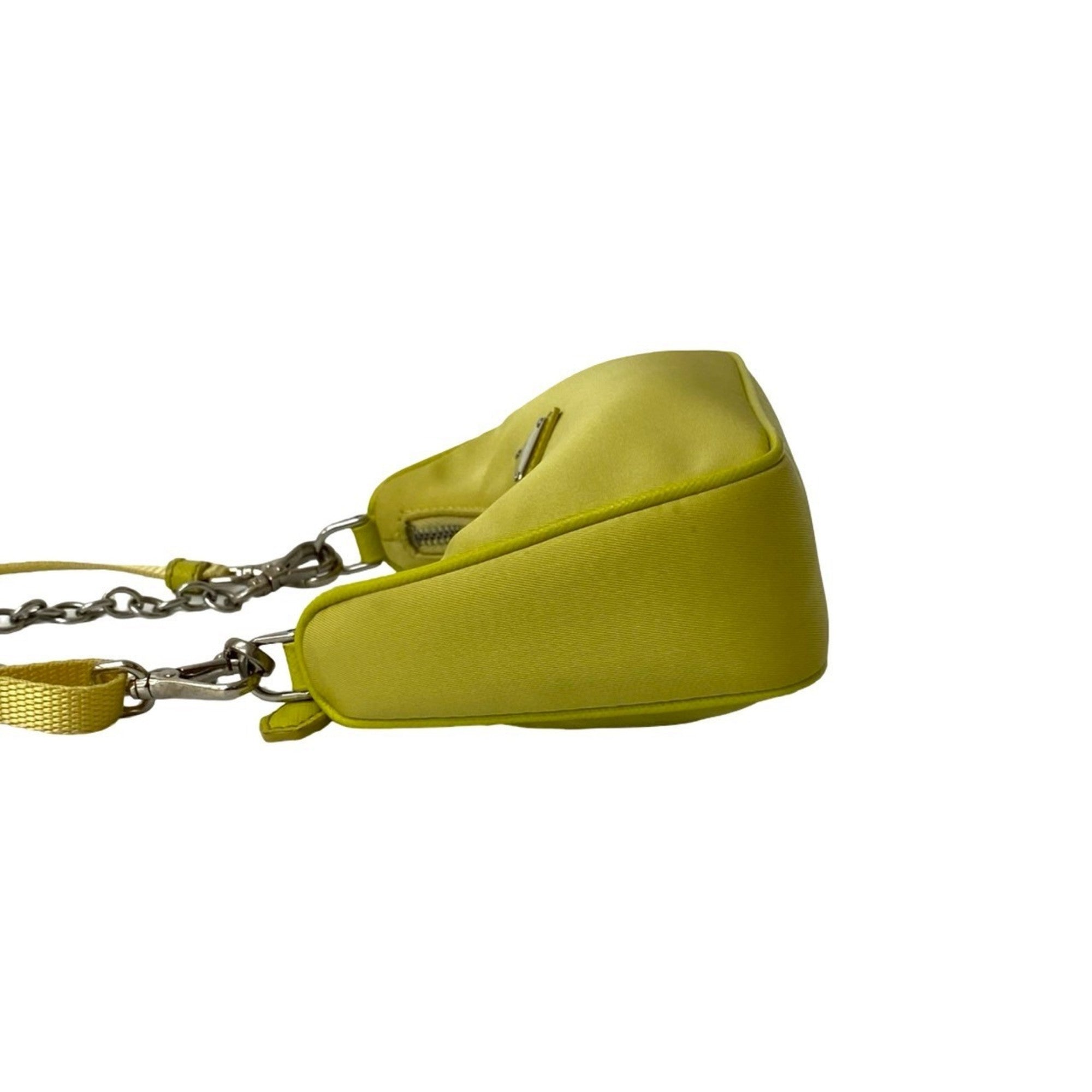 Prada Yellow Nylon Handbag Pochette Shoulder Bag (Pre-Owned)