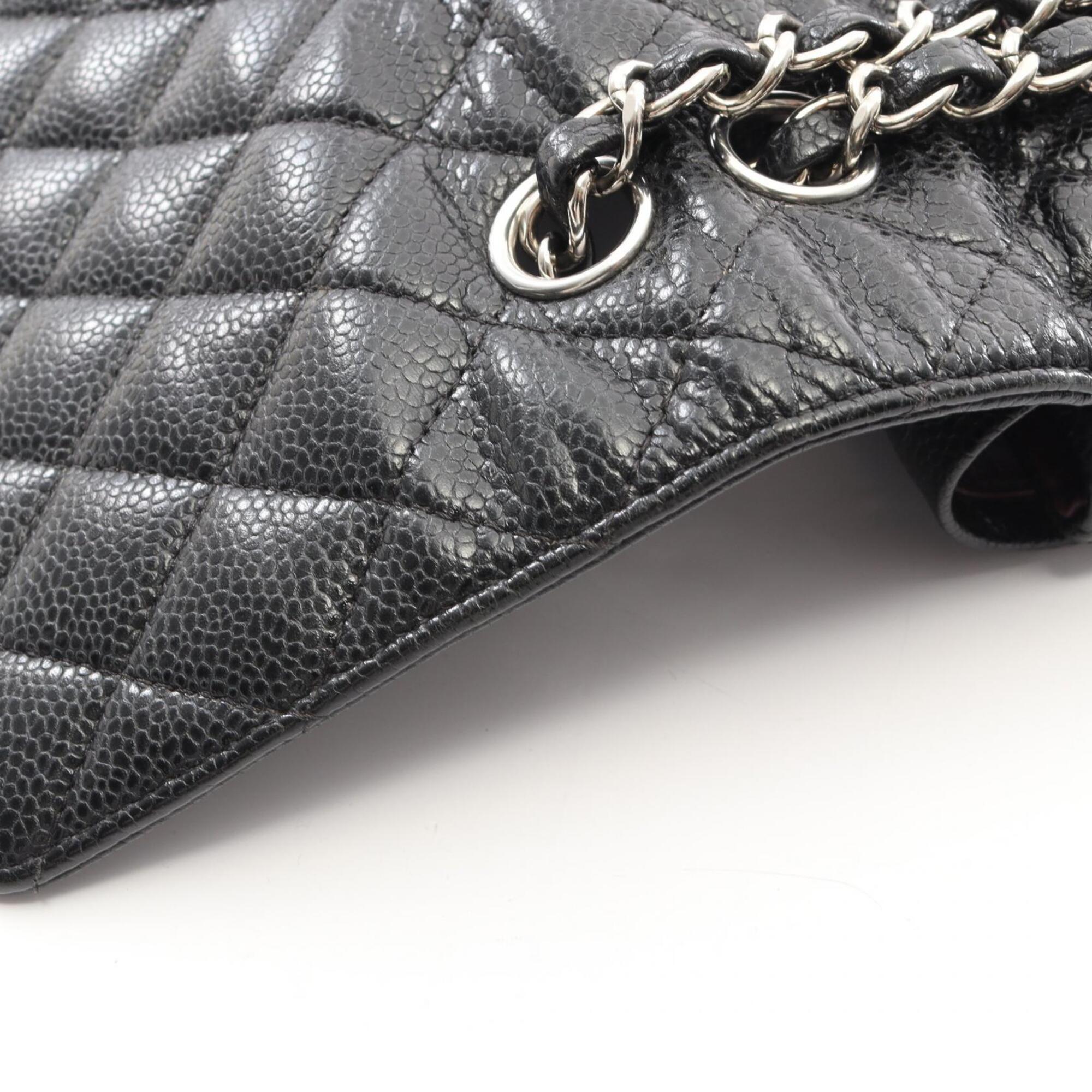 Chanel Black Grained Calfskin Handbag Shoulder Bag (Pre-Owned)