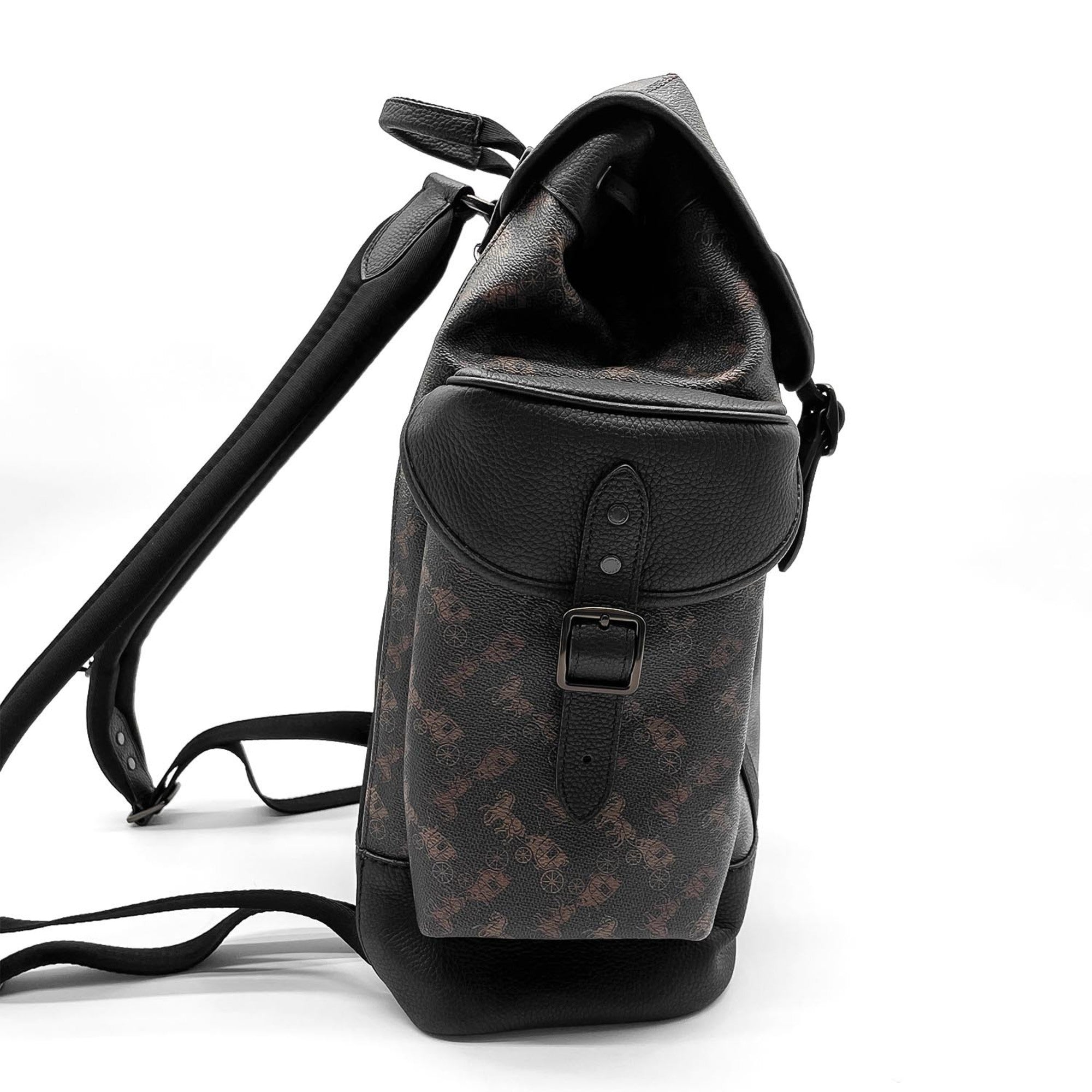 Coach Black Brown Pvc Leather Backpack (Pre-Owned)