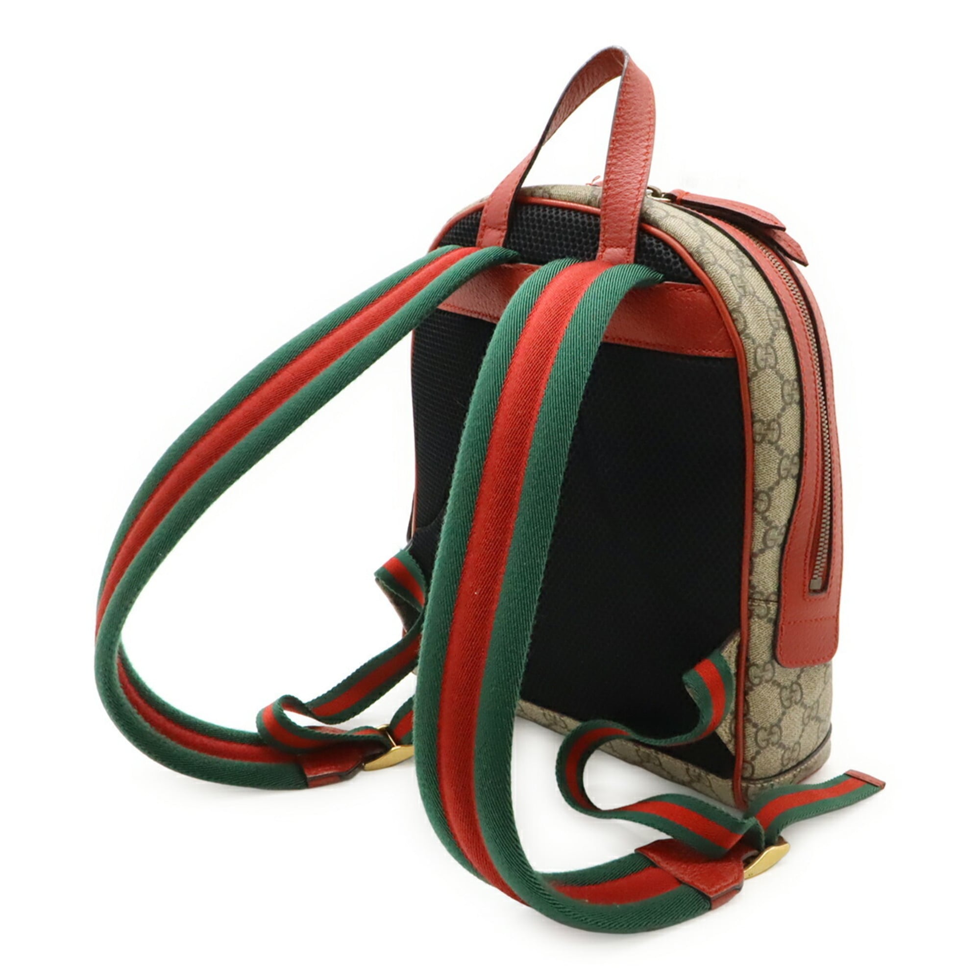 Gucci Beige Green Pink Gg Supreme Backpack (Pre-Owned)