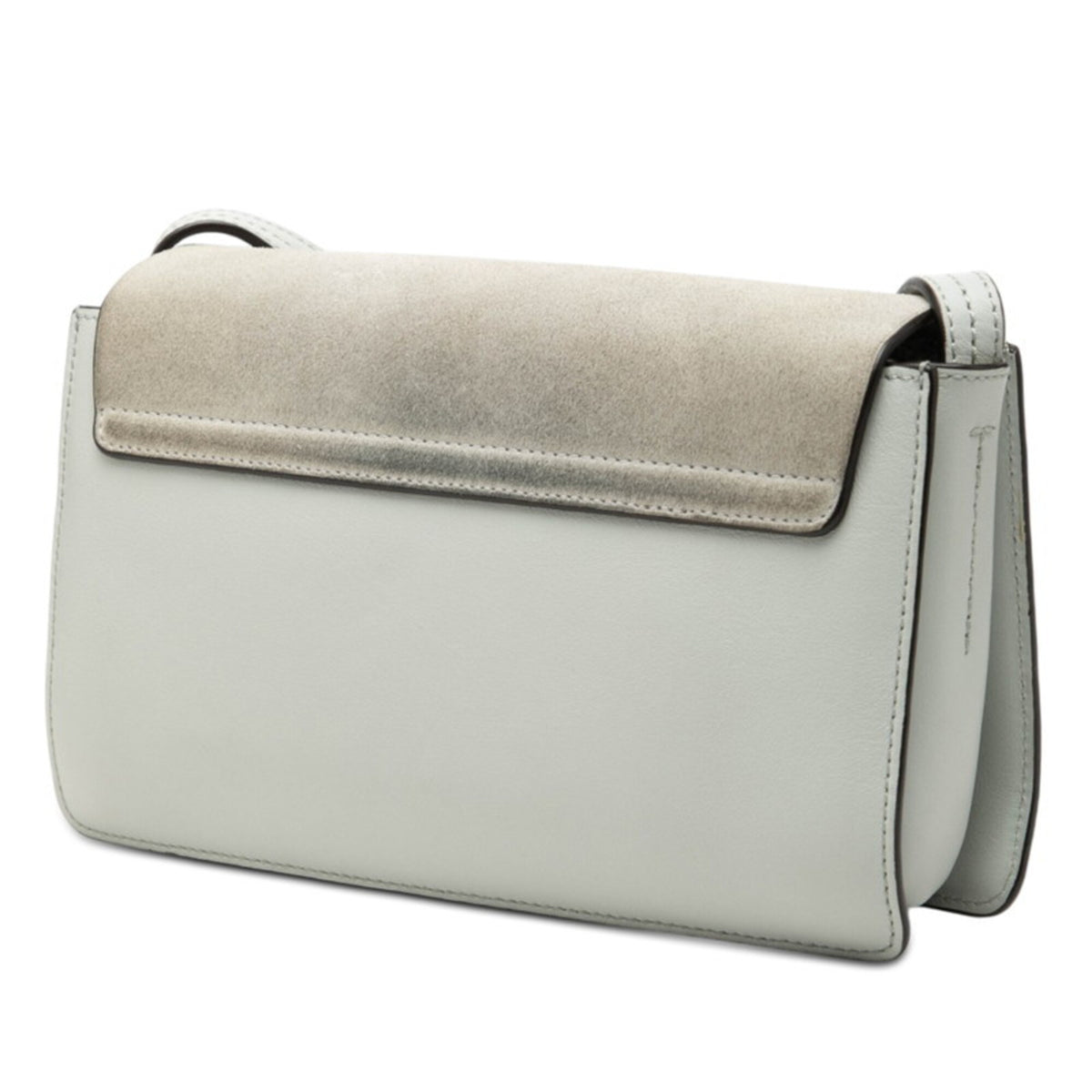 Chloé Blue Gray Leather Shoulder Bag (Pre-Owned)