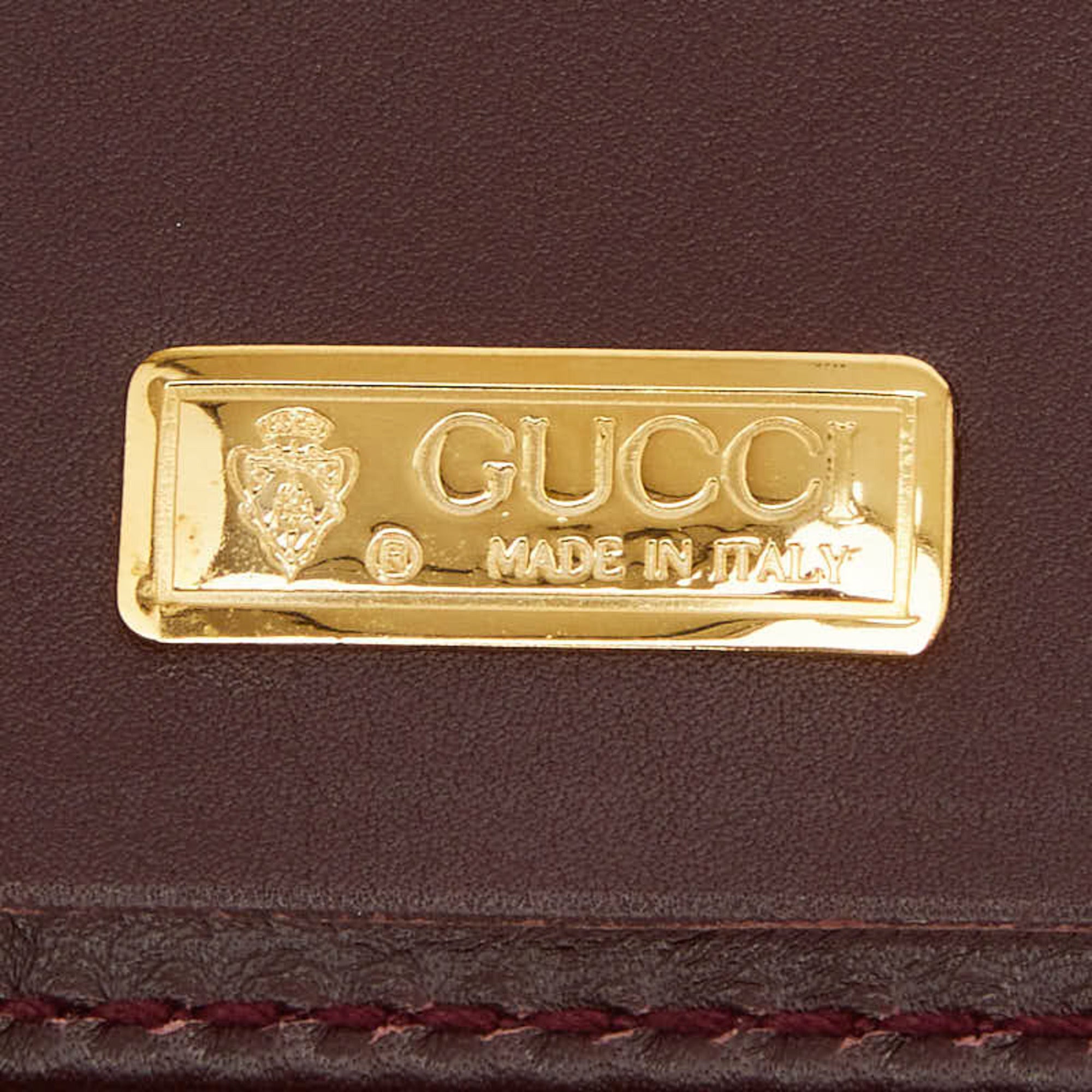 Gucci Bordeaux Red Color Wine Leather Document Case (Pre-Owned)