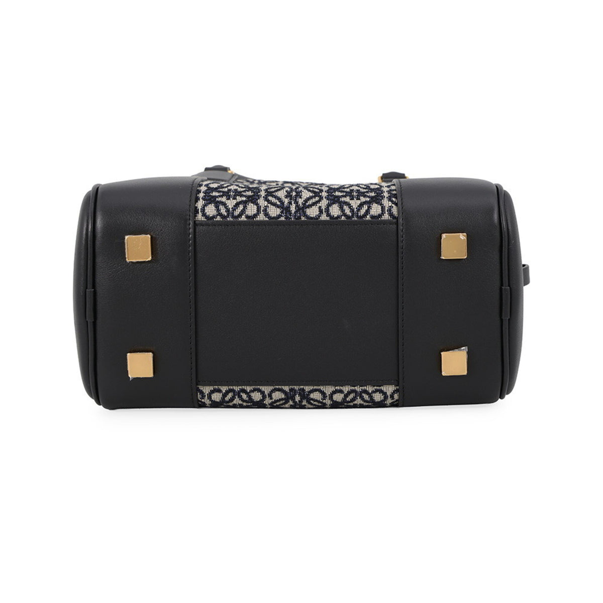 Loewe Amazona Black Gray Canvas Leather Handbag Shoulder Bag (Pre-Owned)