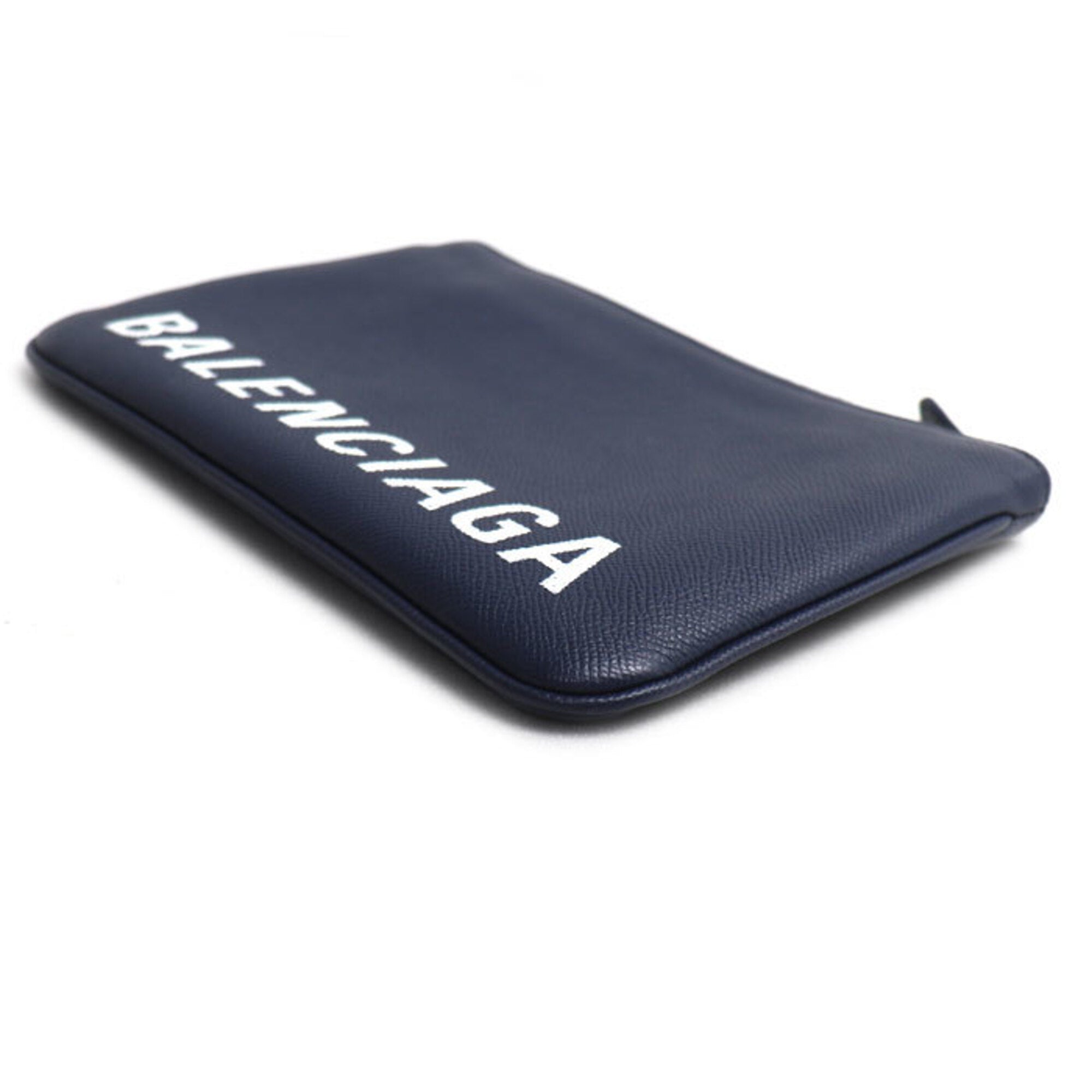 Balenciaga Navy Leather Clutch Bag (Pre-Owned)
