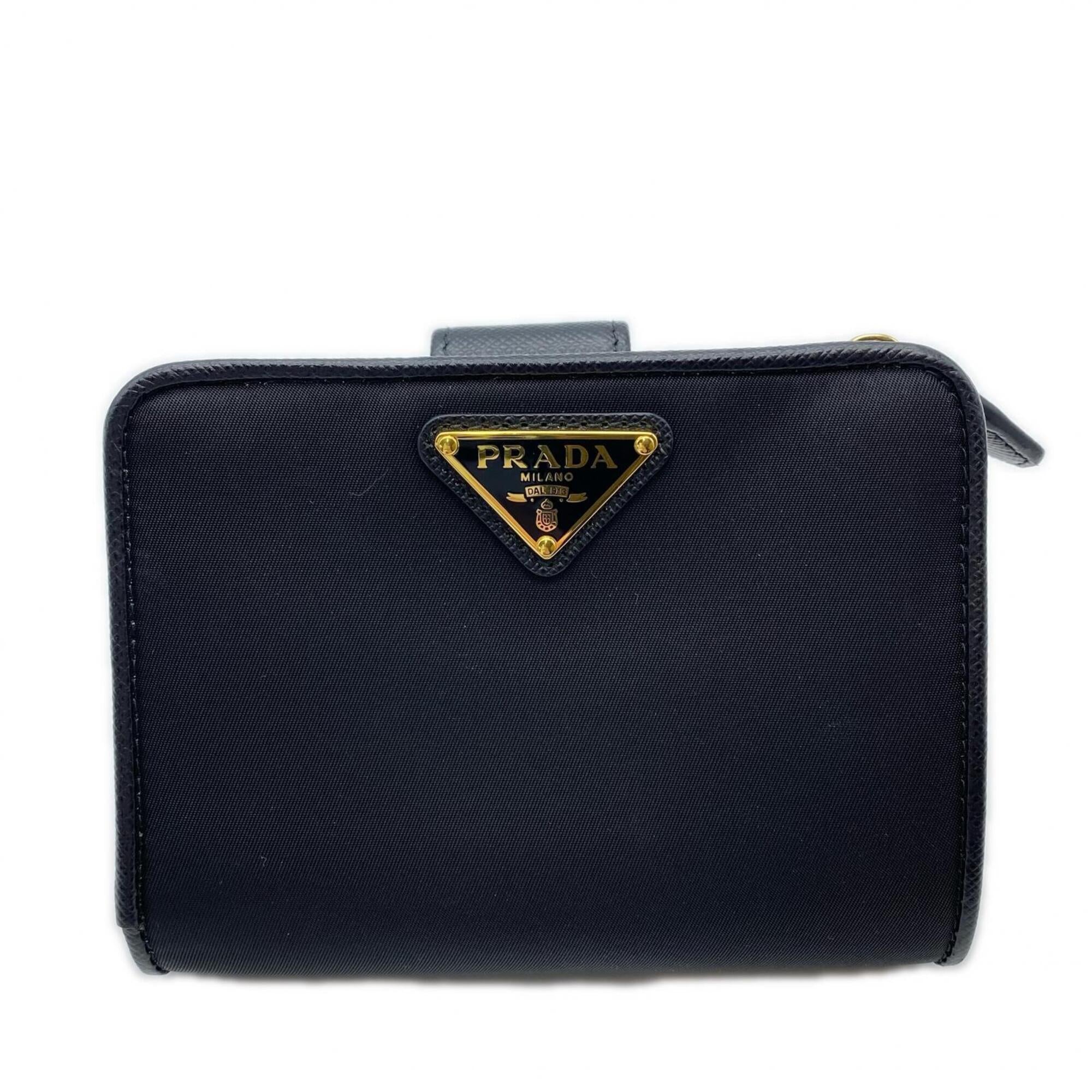 Prada Saffiano Black Nylon Saffiano Wallet (Bi-Fold) (Pre-Owned)