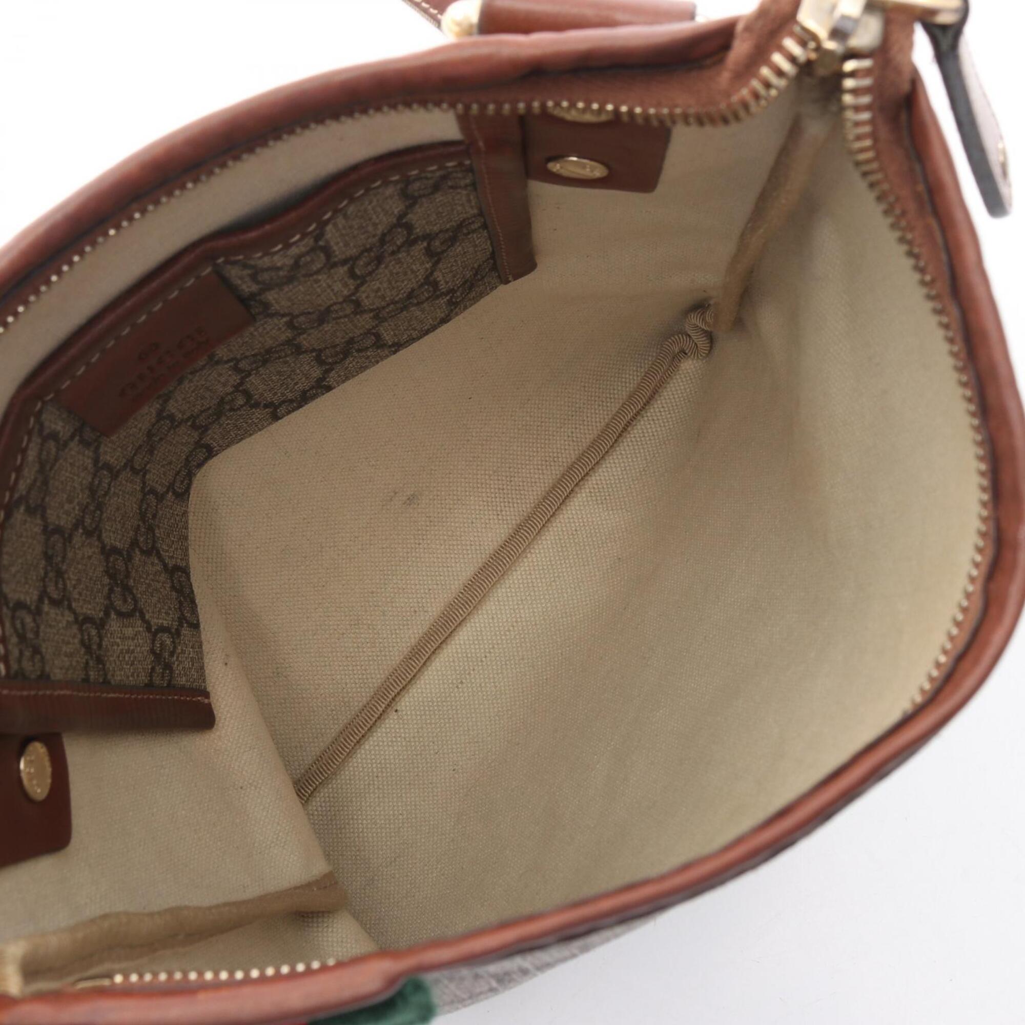 Gucci Beige Brown Pvc Leather Handbag Shoulder Bag (Pre-Owned)